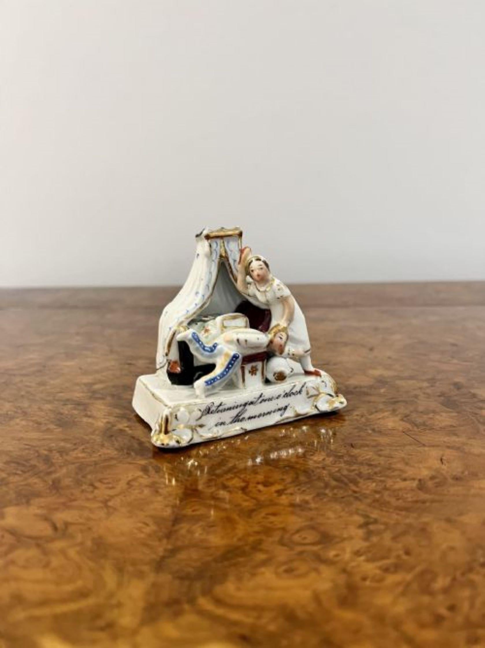 Porcelain Unusual collection of three antique porcelain fairings For Sale