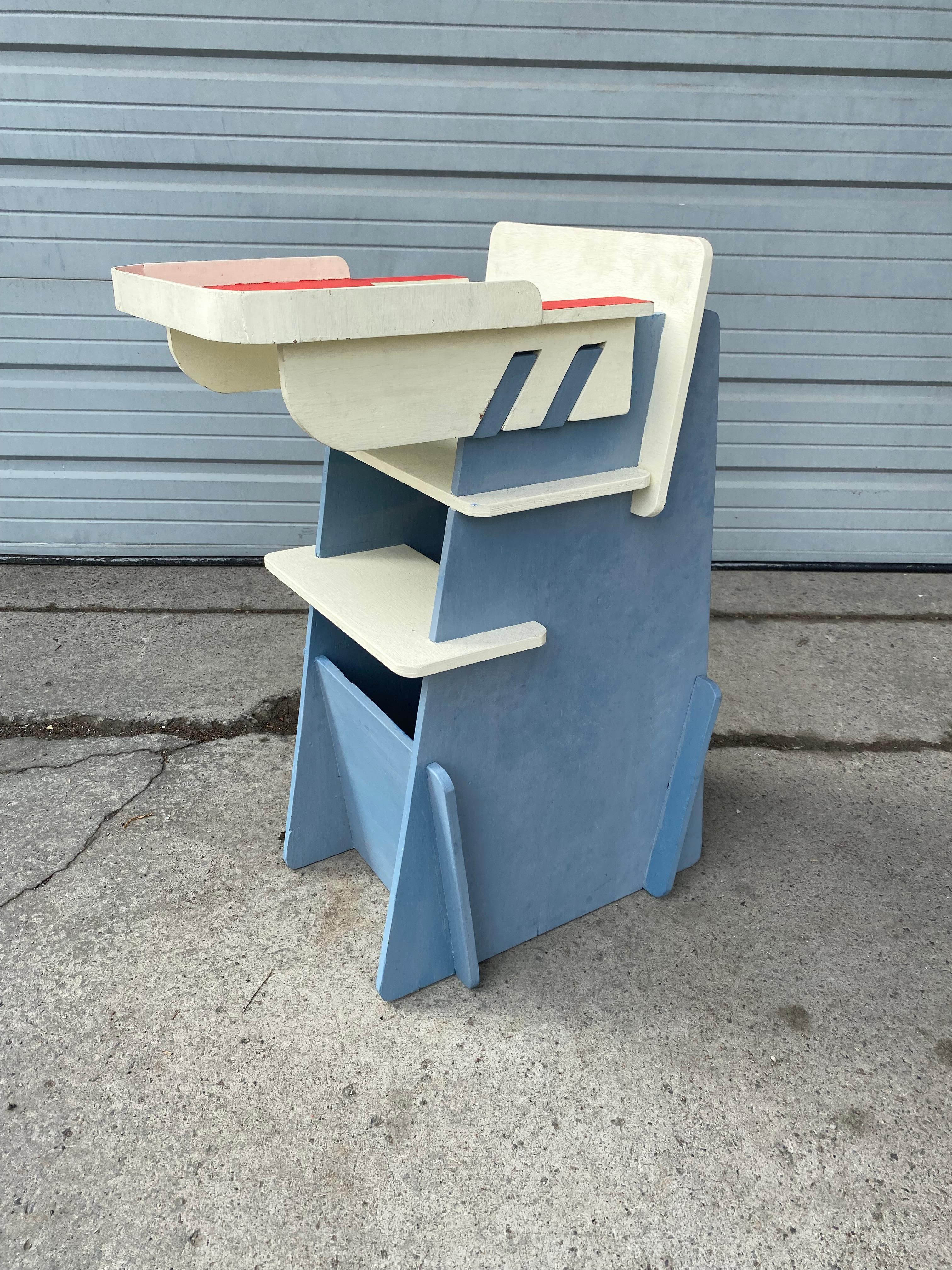 Art Deco Unusual Constructivist Childs High Chair, , Hand Crafted, , Bench Made, For Sale