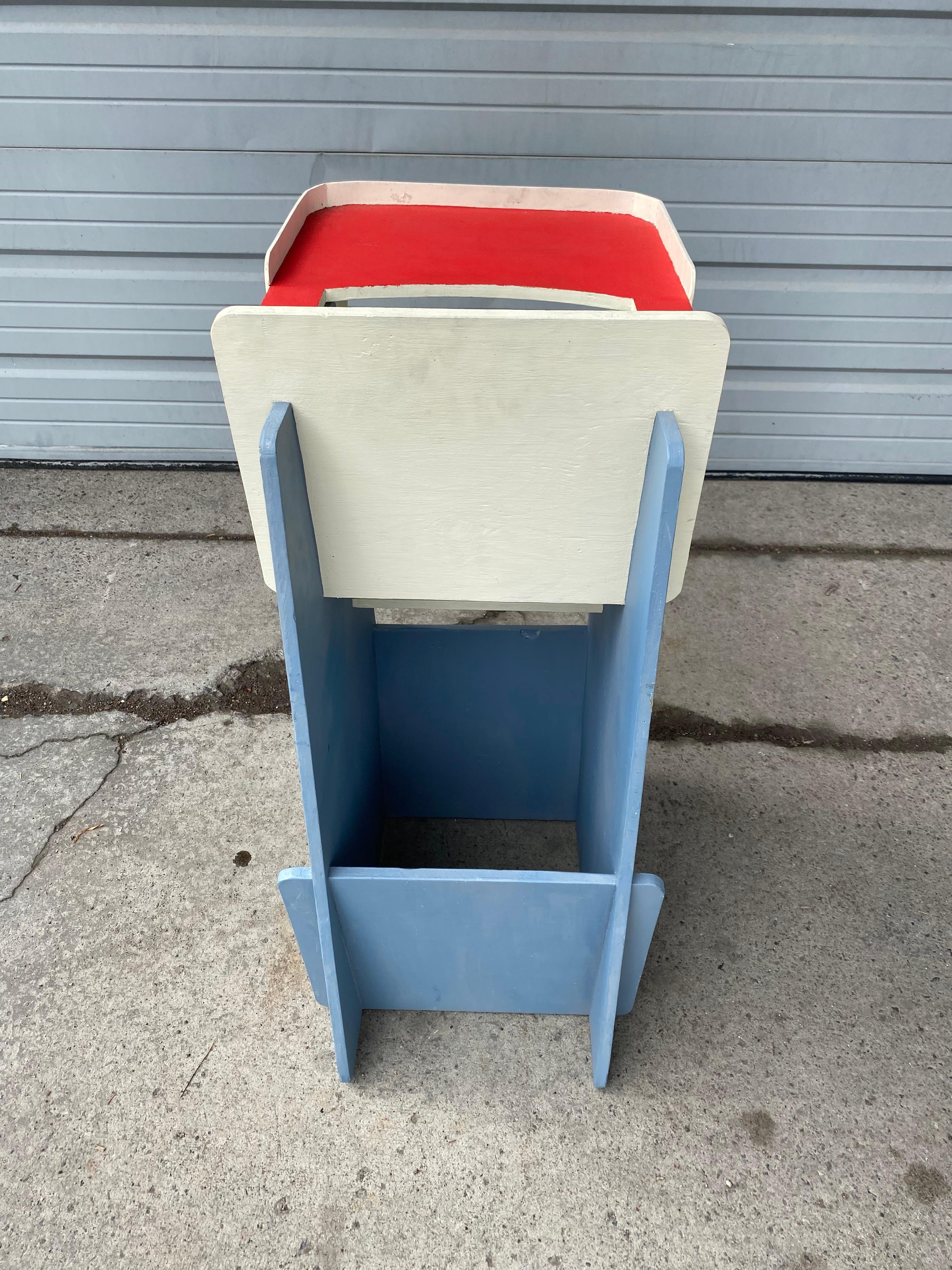 Unusual Constructivist Childs High Chair, , Hand Crafted, , Bench Made, For Sale 1