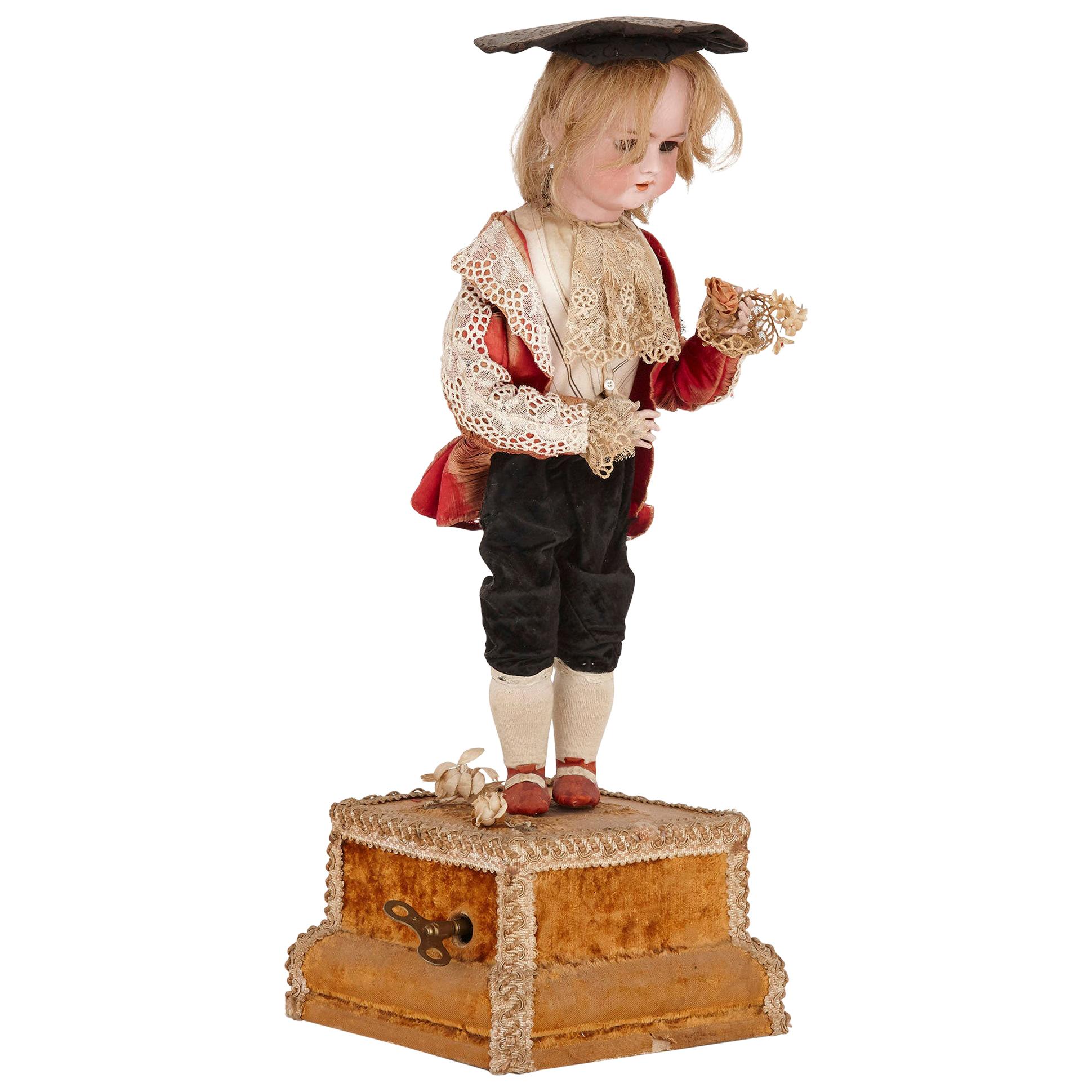 Unusual Continental Bisque Porcelain Automaton Figure