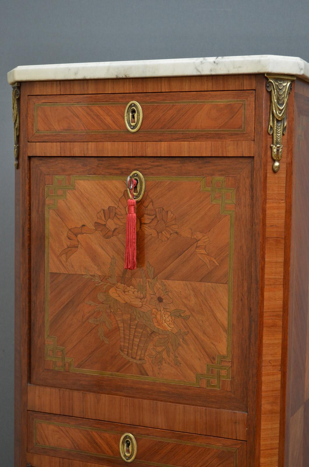 Victorian Unusual Continental Inlaid Cabinet