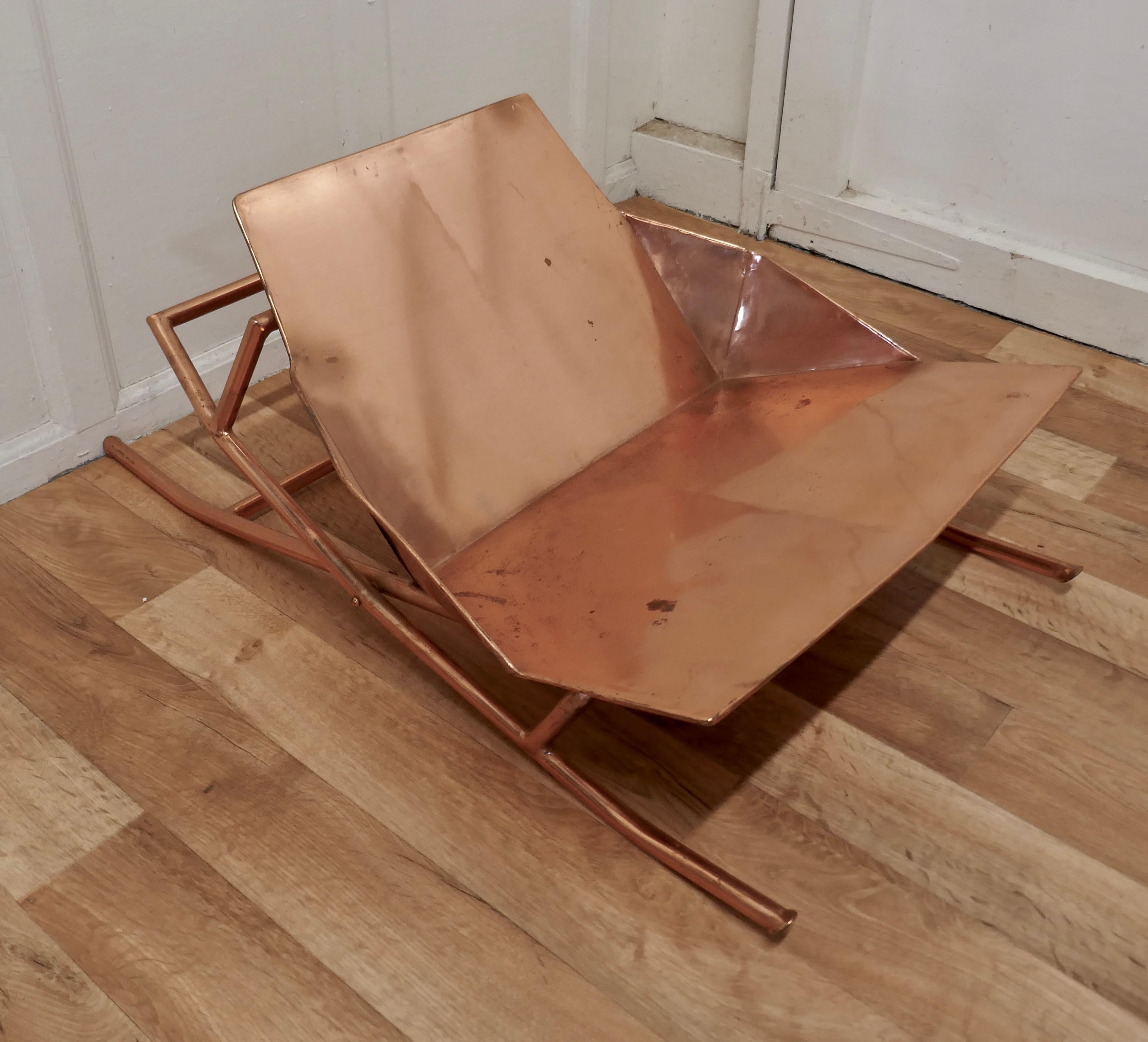 Unusual Copper Adjustable Designer Chair In Good Condition For Sale In Chillerton, Isle of Wight