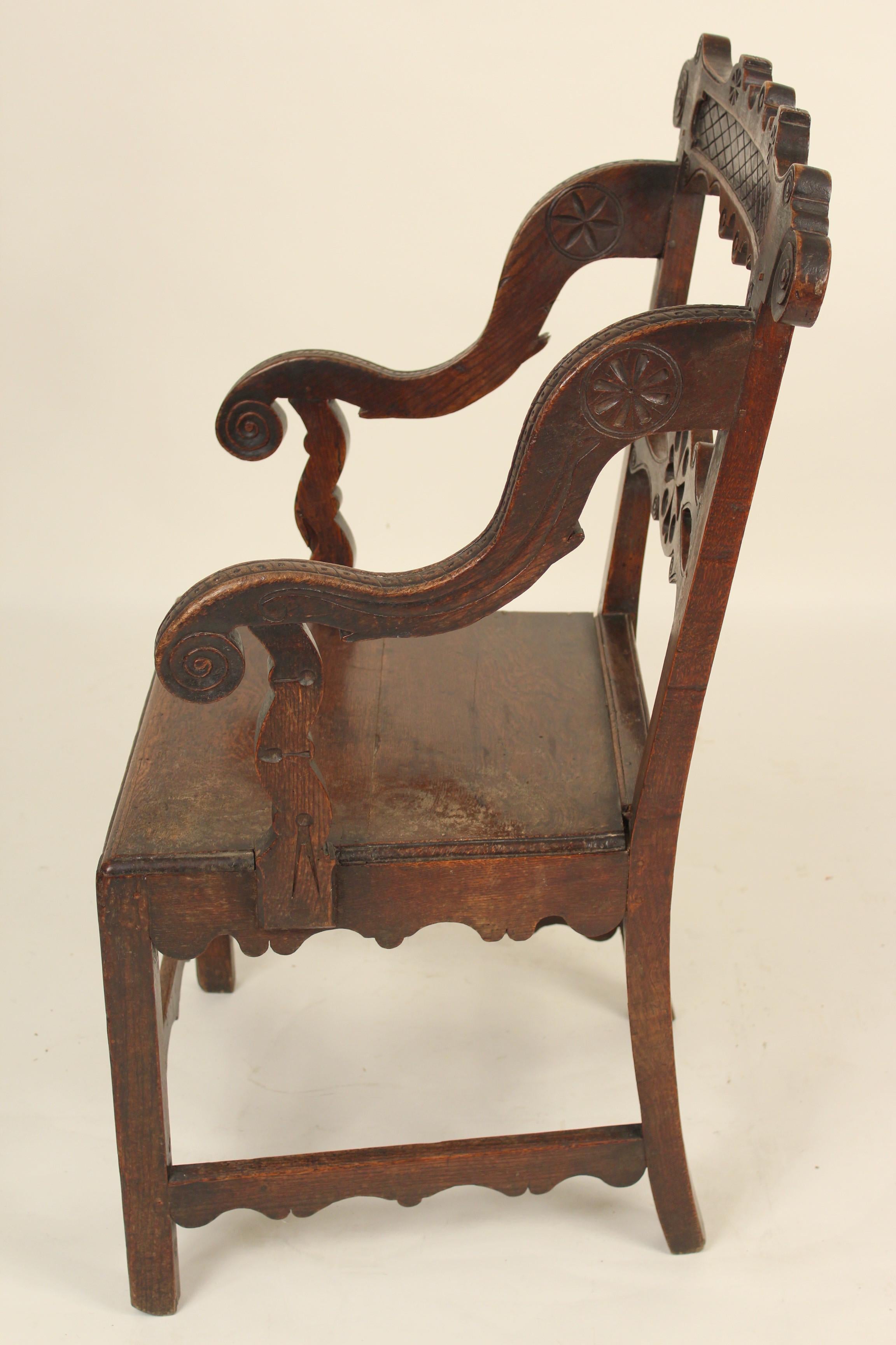 Early 19th Century Unusual Country English Oak Armchair
