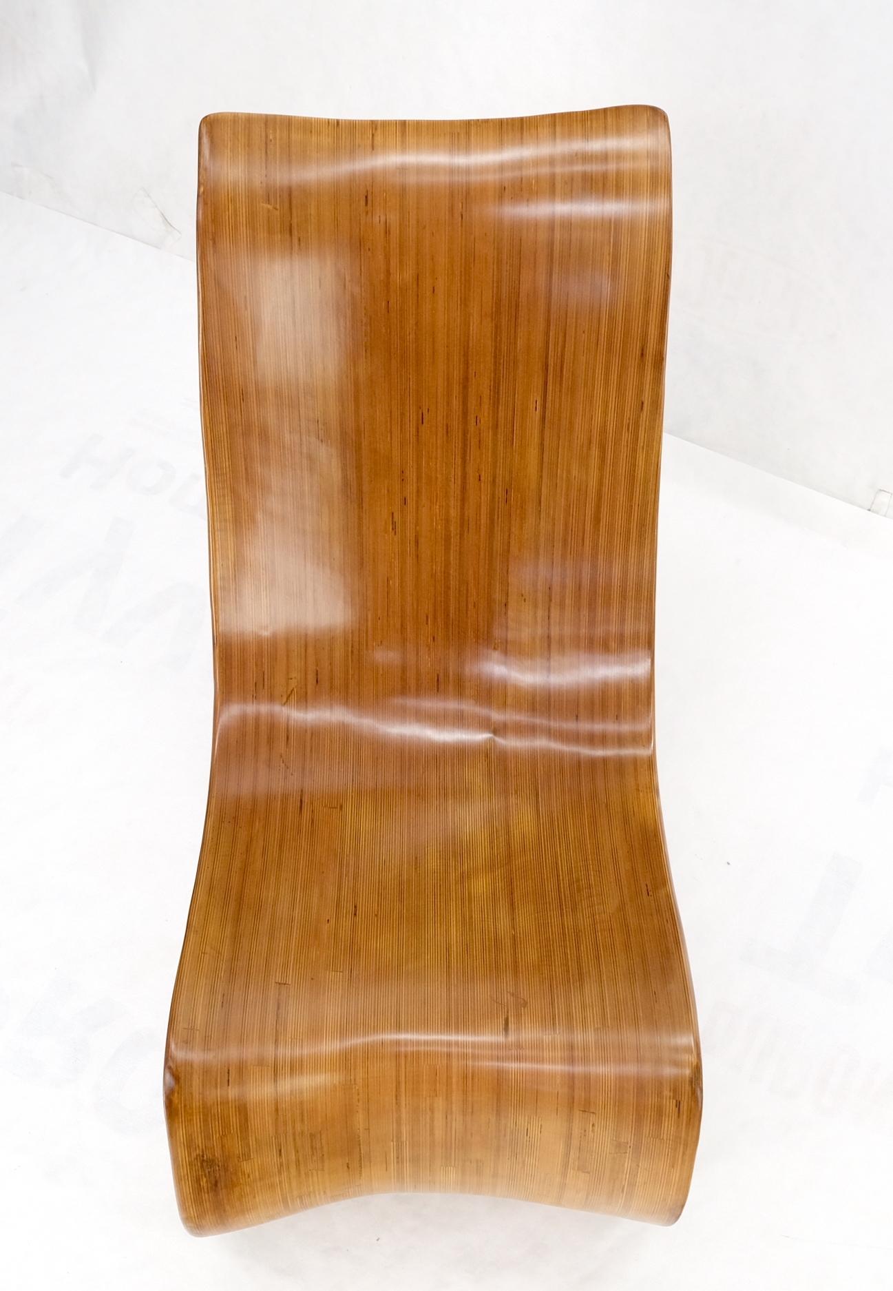 Unusual Cradle Shape Seat One Piece of S Curve Molded Wood Rocking Chair Mint 4