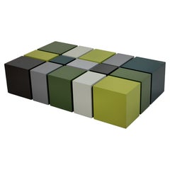 Vintage Unusual Cubist Occasional Table in Great Colors