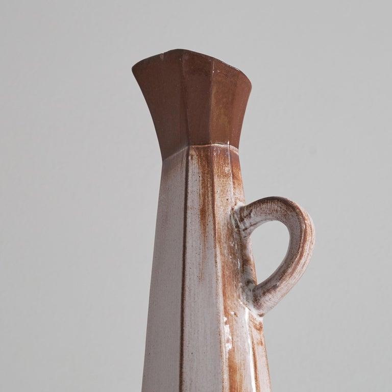 Unusual Cubist Studio Pottery Pitcher Vase 1950s For Sale 3