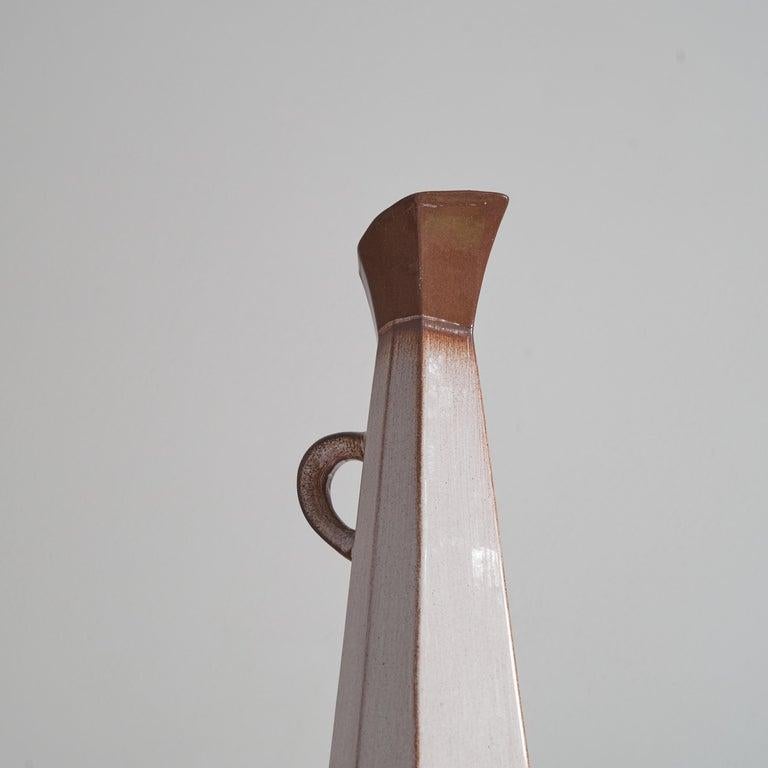 Mid-Century Modern Unusual Cubist Studio Pottery Pitcher Vase 1950s For Sale
