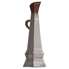Unusual Cubist Studio Pottery Pitcher Vase 1950s