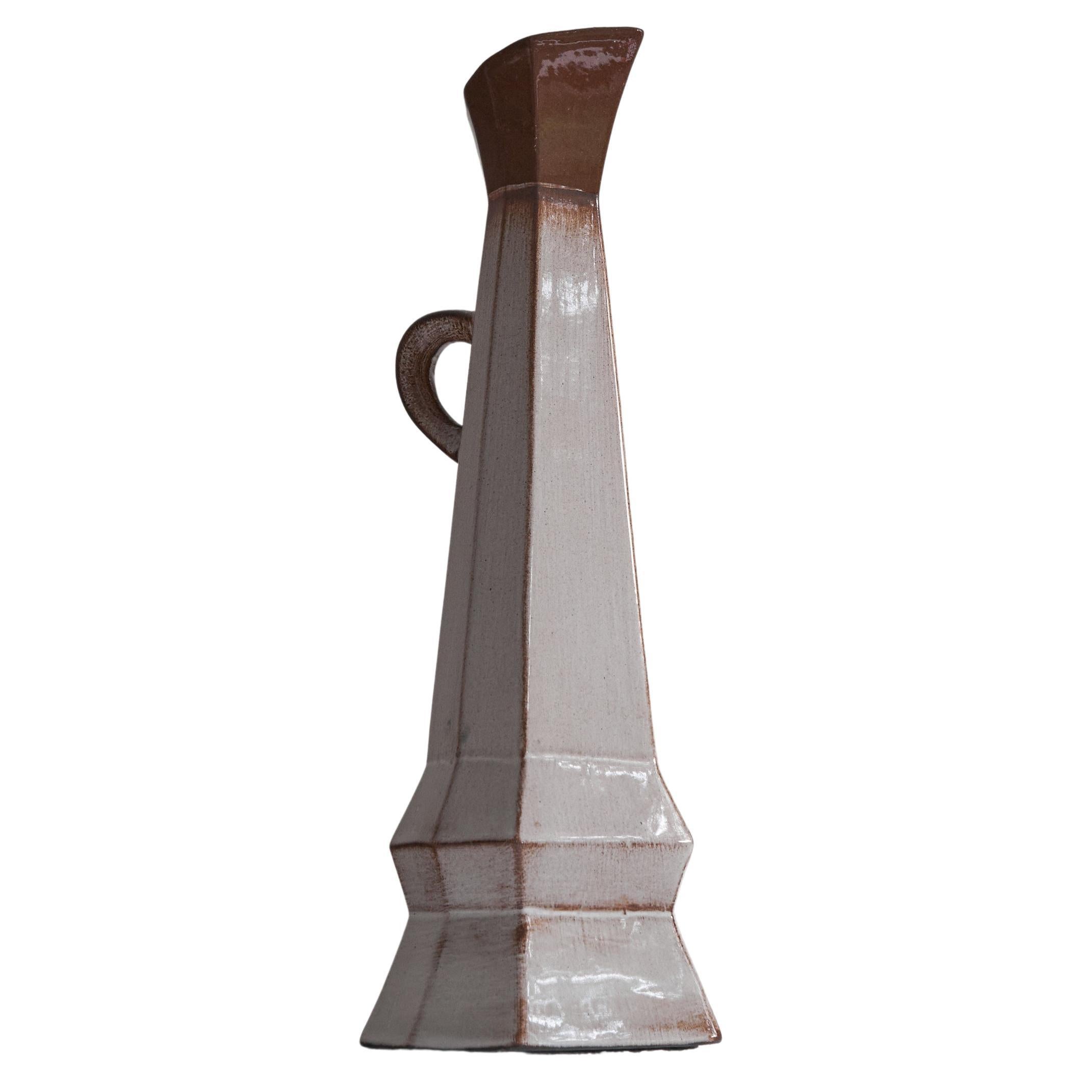 Vase-pichet inhabituel de Studio Pottery 1950s