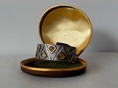 Unusual Cuff Bracelet By Josep Civit Spain ca' 1970's Sterling And Gold