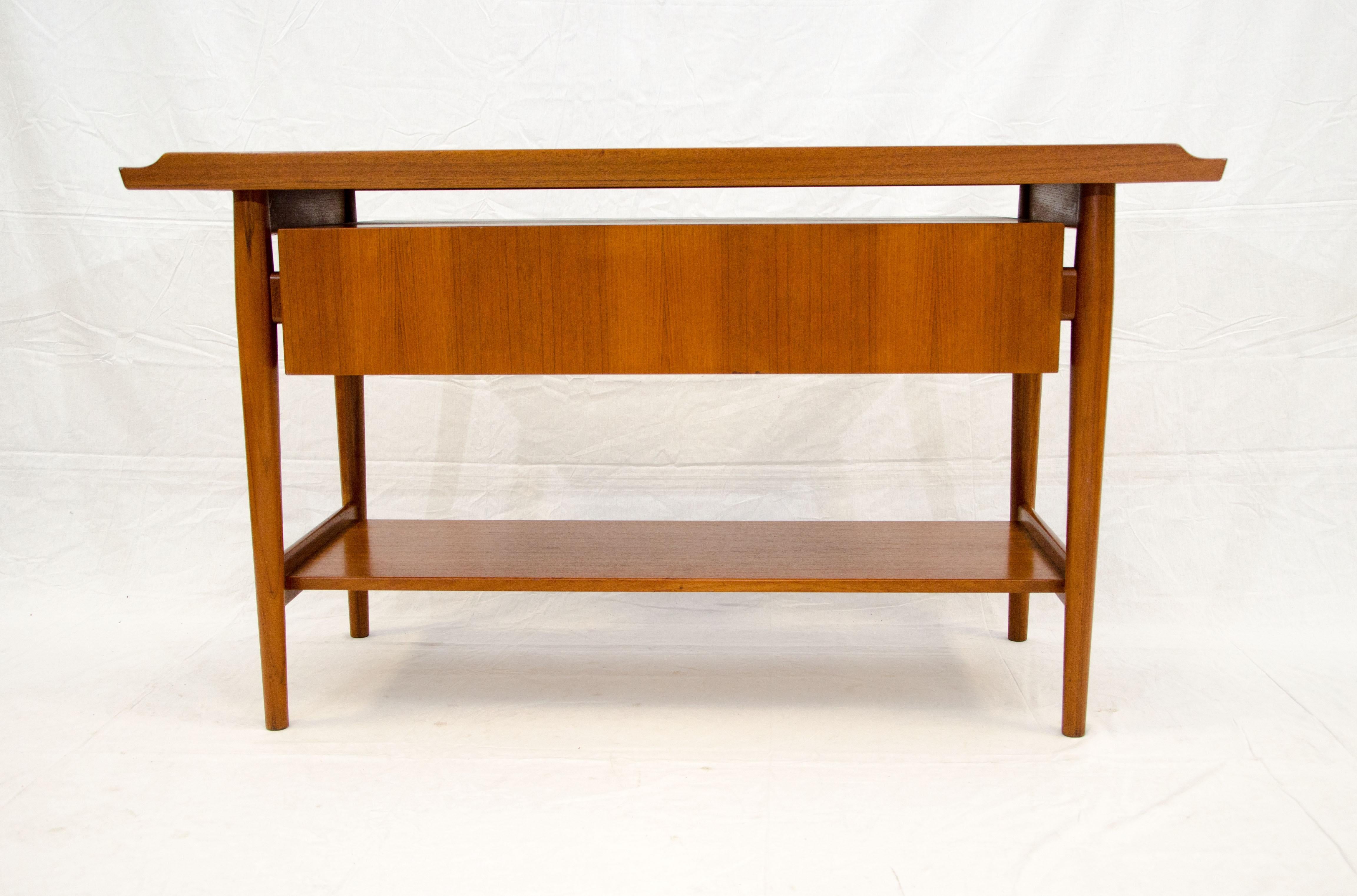 Formica Unusual Danish Teak Buffet or Console Table by Arne Vodder for Sibast Furniture