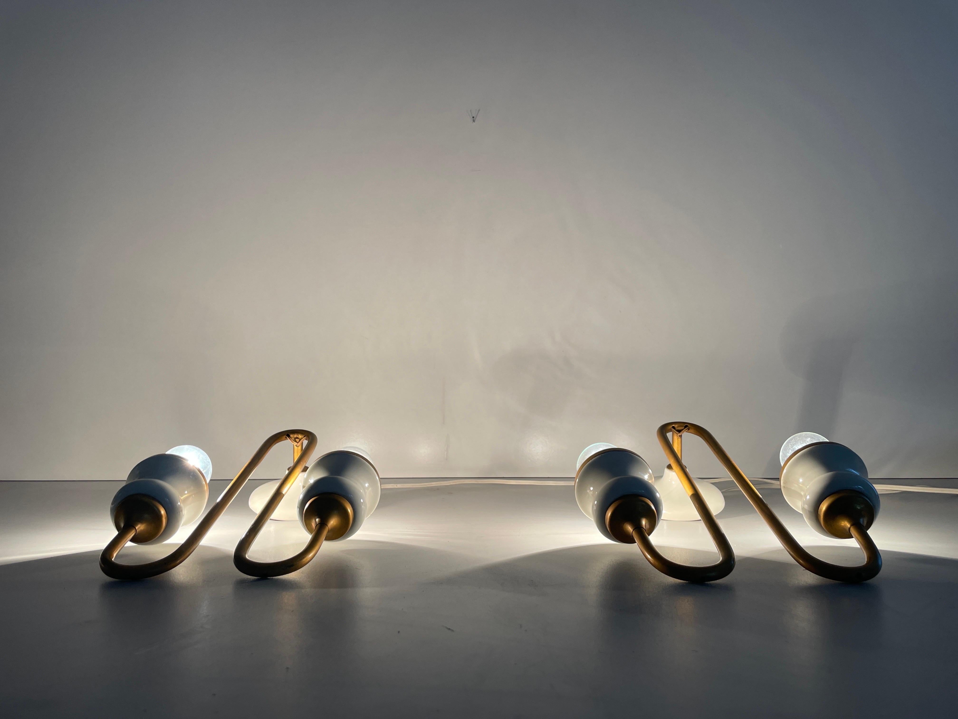 Unusual Design Ceramic and Metal Sconces in Candlestick Form, 1950s, Italy For Sale 9