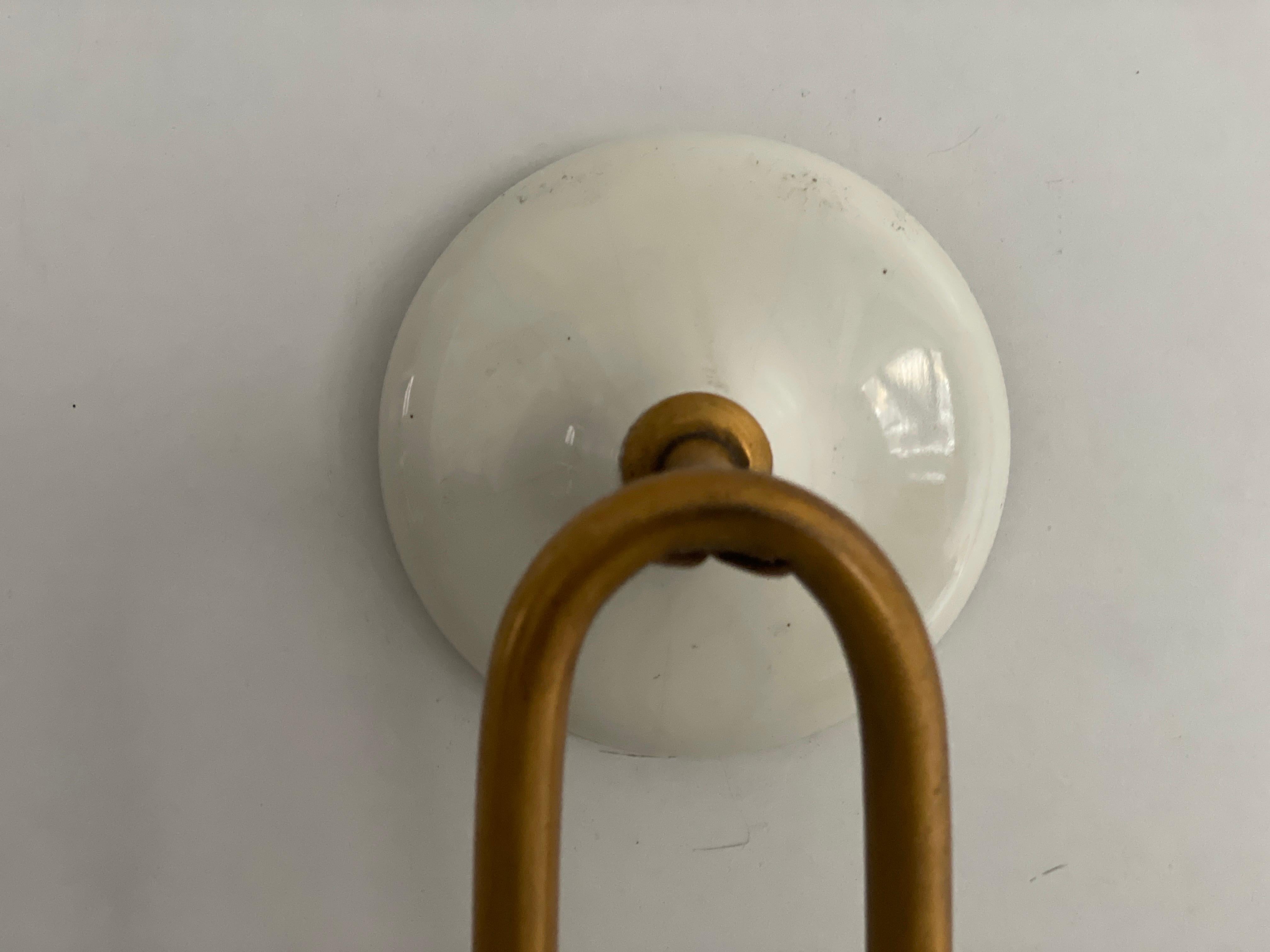 Unusual Design Ceramic and Metal Sconces in Candlestick Form, 1950s, Italy For Sale 1
