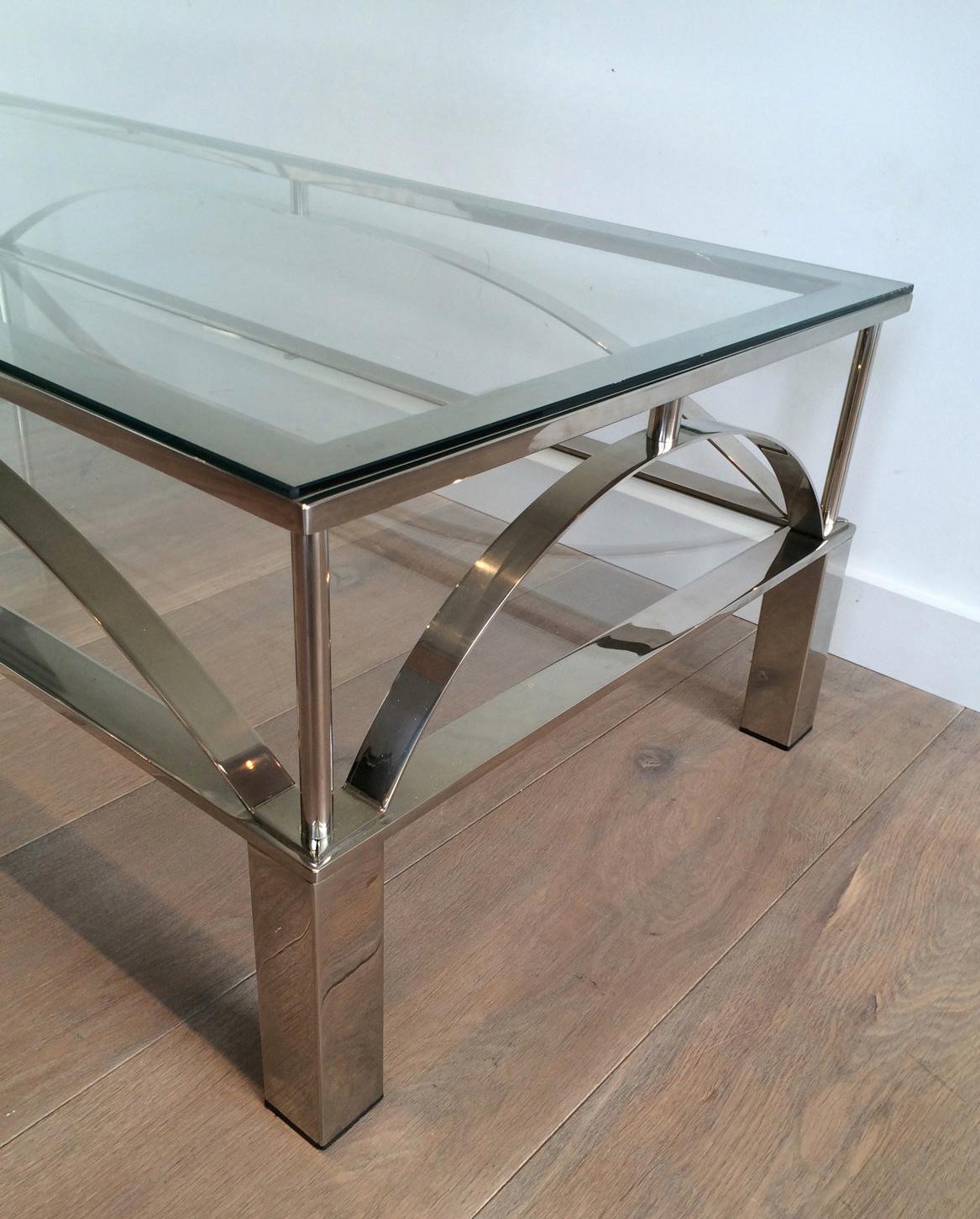 Unusual Design Chrome Coffee Table, circa 1960 For Sale 2