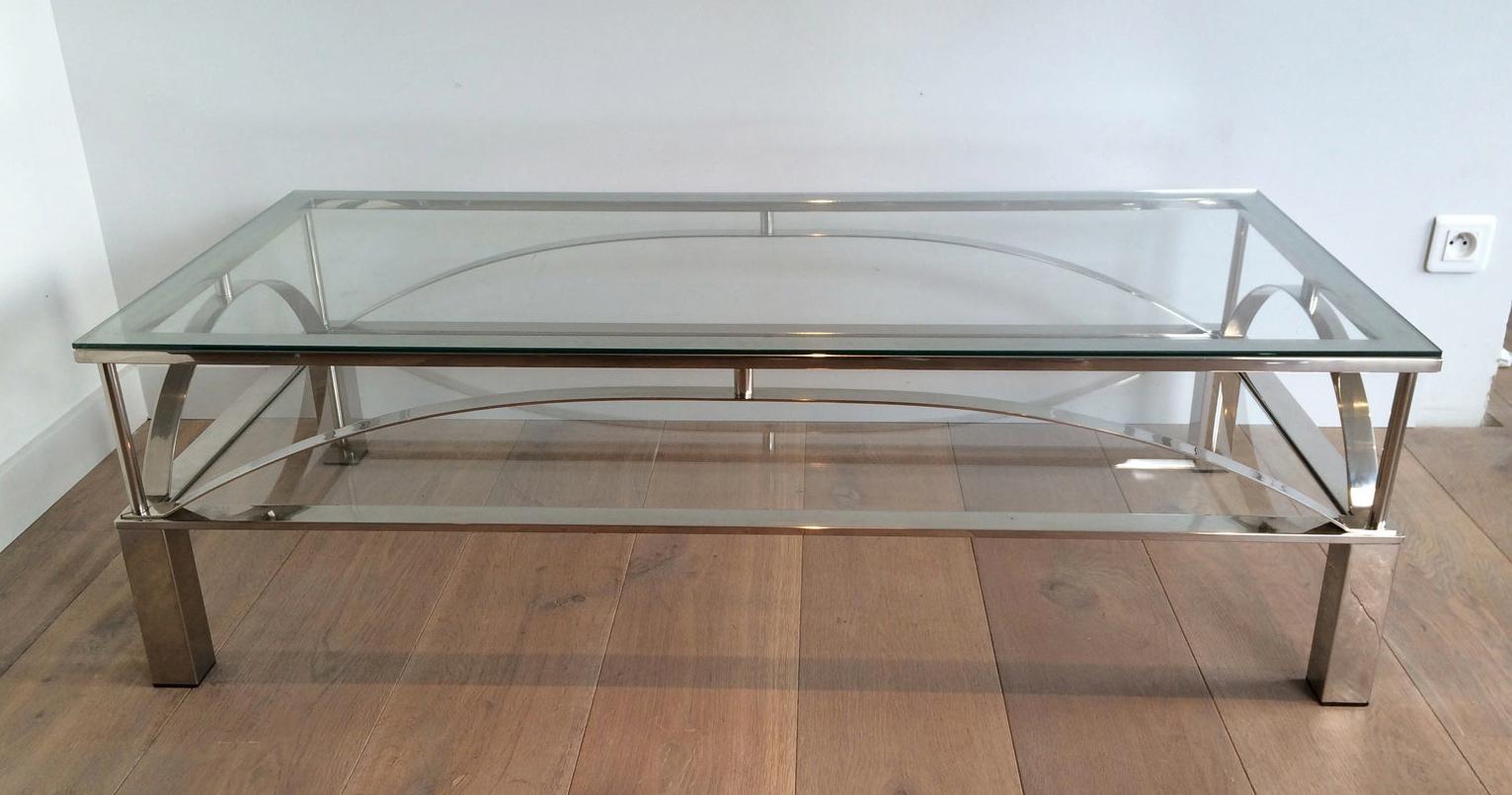 Unusual Design Chrome Coffee Table, circa 1960 For Sale 6