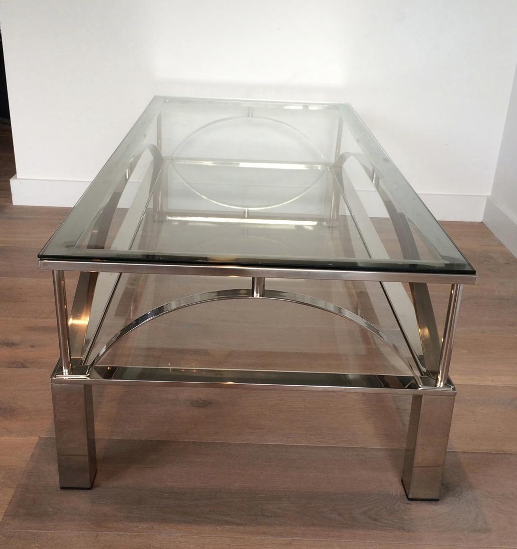 Mid-Century Modern Unusual Design Chrome Coffee Table, circa 1960 For Sale