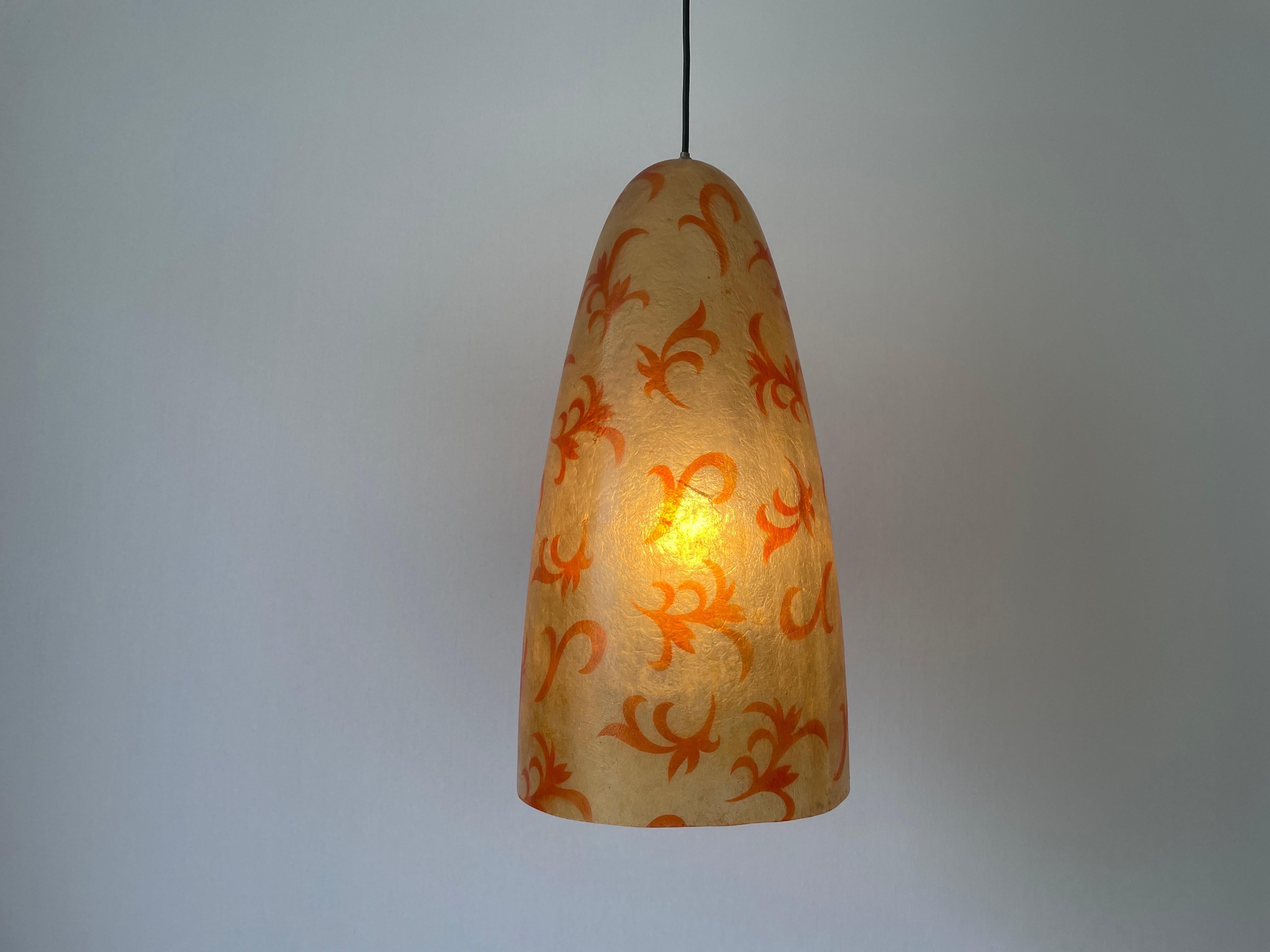 Unusual Design Polyester Pendant Lamp with Floral Art Signs, 1960s, Italy For Sale 4
