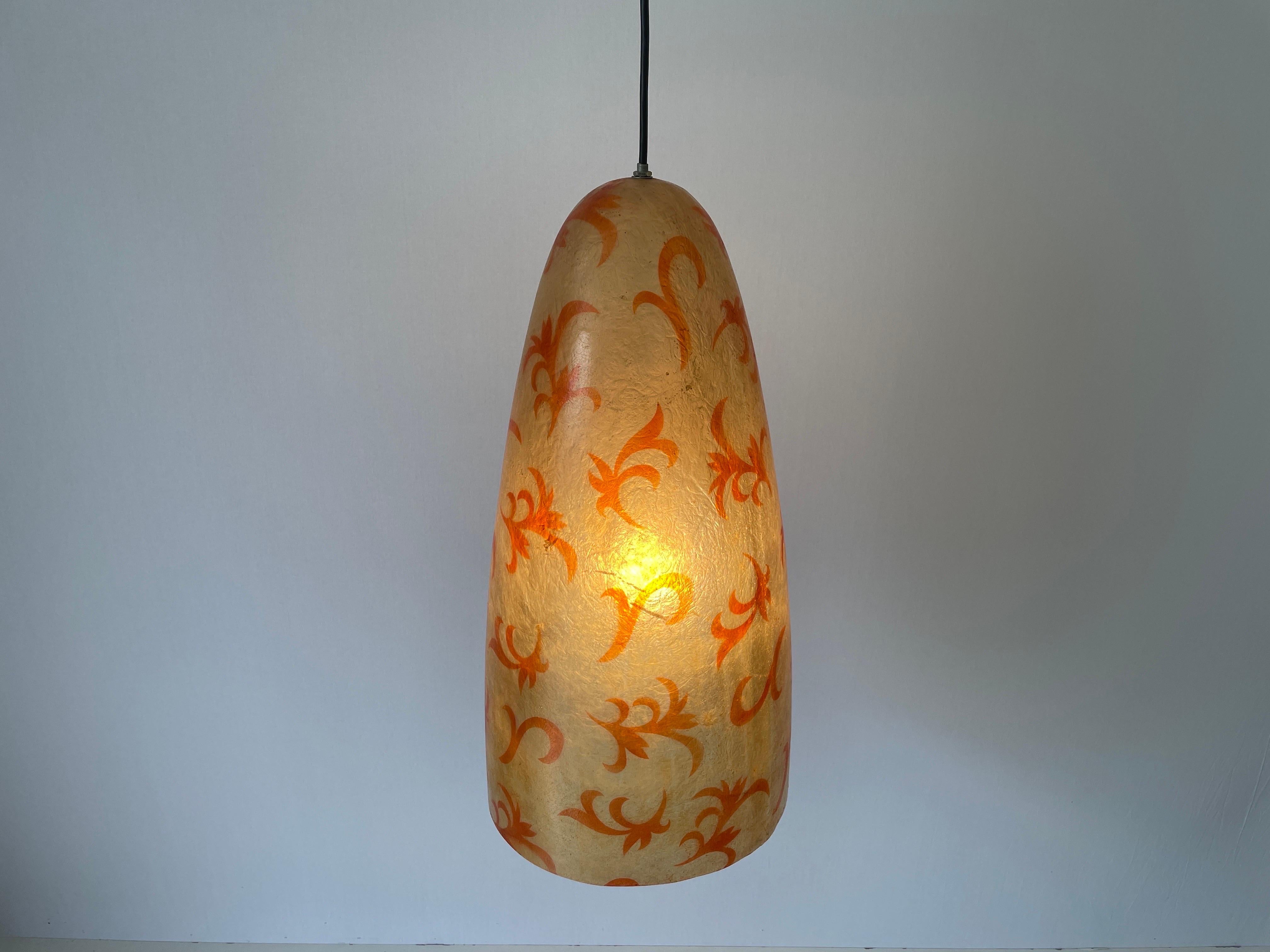 Unusual Design Polyester Pendant Lamp with Floral Art Signs, 1960s, Italy For Sale 7