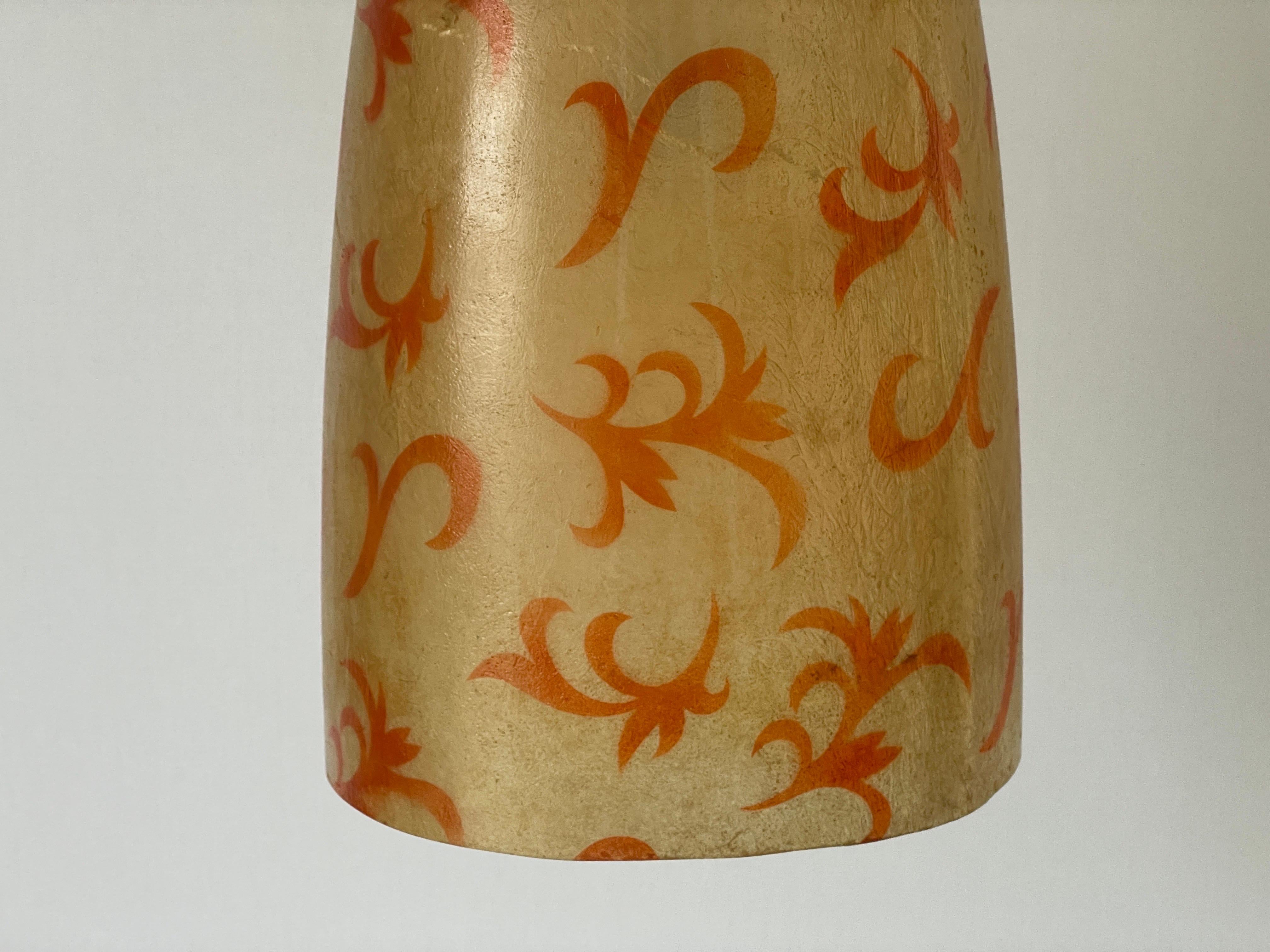 Unusual Design Polyester Pendant Lamp with Floral Art Signs, 1960s, Italy In Good Condition For Sale In Hagenbach, DE