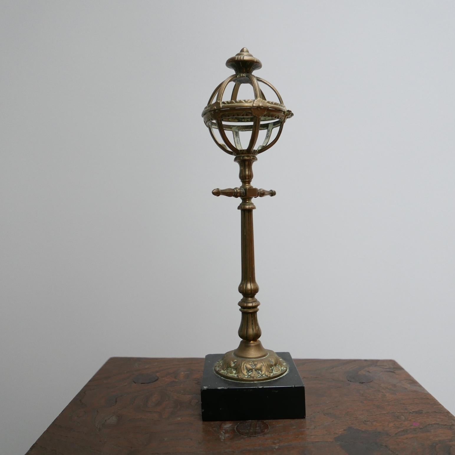 British Unusual Desk Top Antique Lantern Model Brass Curio