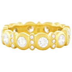 Unusual Diamond Set Gold Band