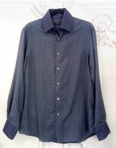 Unusual Donna Karan Mens Sheer Burnout Dot Shirt