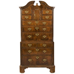 Unusual Early 18th Century George I Walnut Tallboy