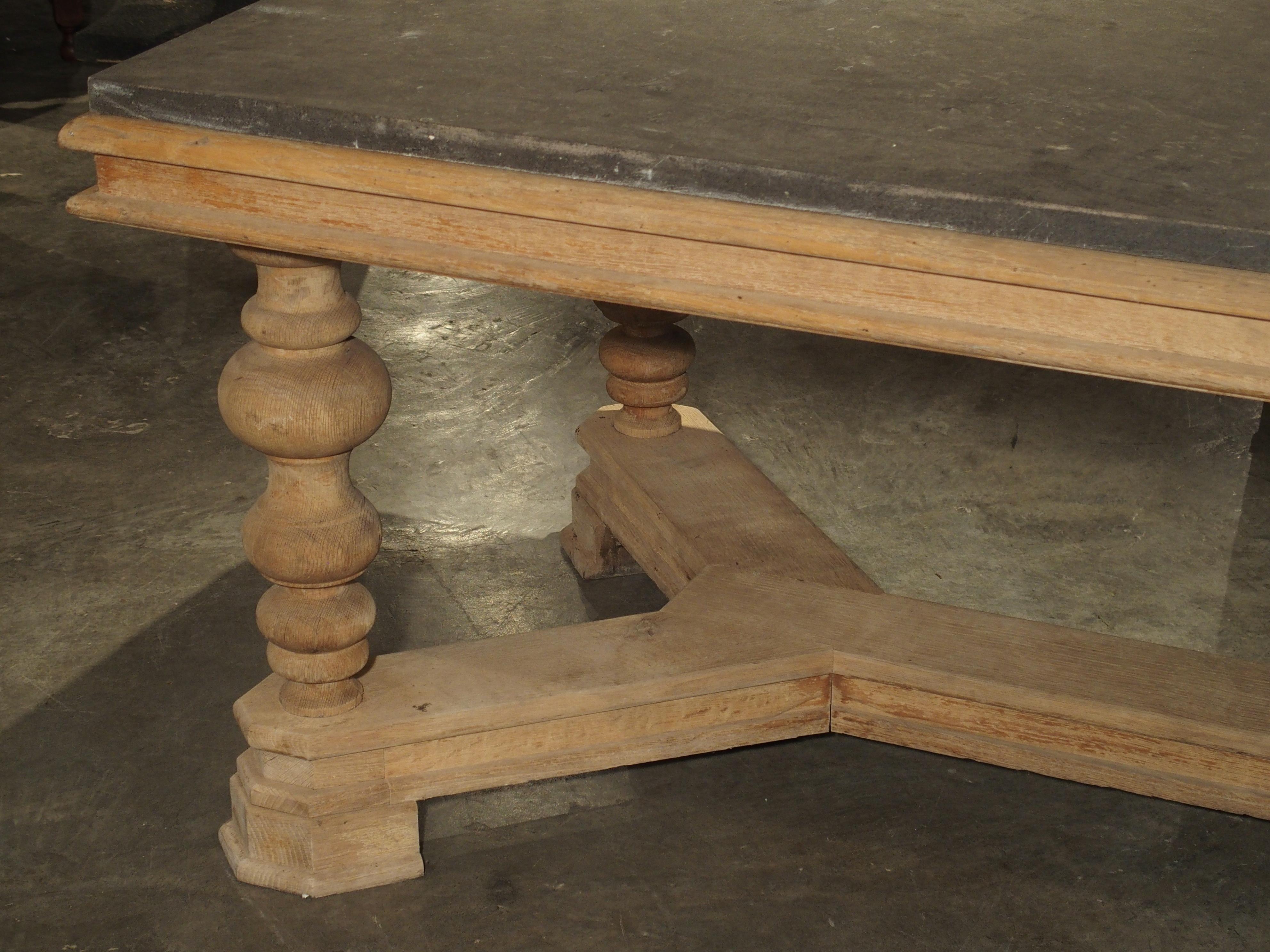 Unusual Early 1900s Pastry Table with Belgian Bluestone Top In Good Condition In Dallas, TX
