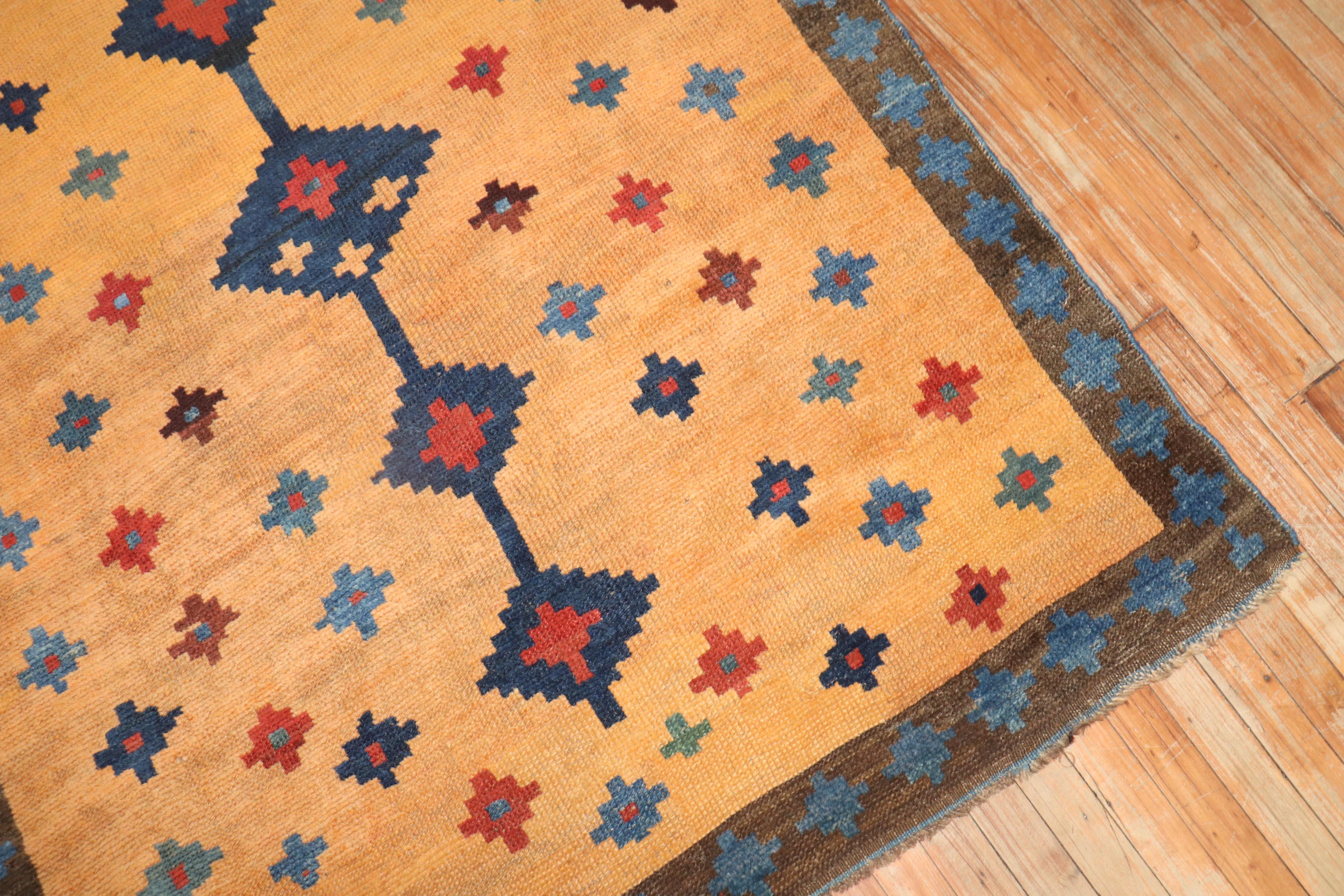 Primitive Unusual Early 20th Century Antique Persian Gabbeh  Rug For Sale
