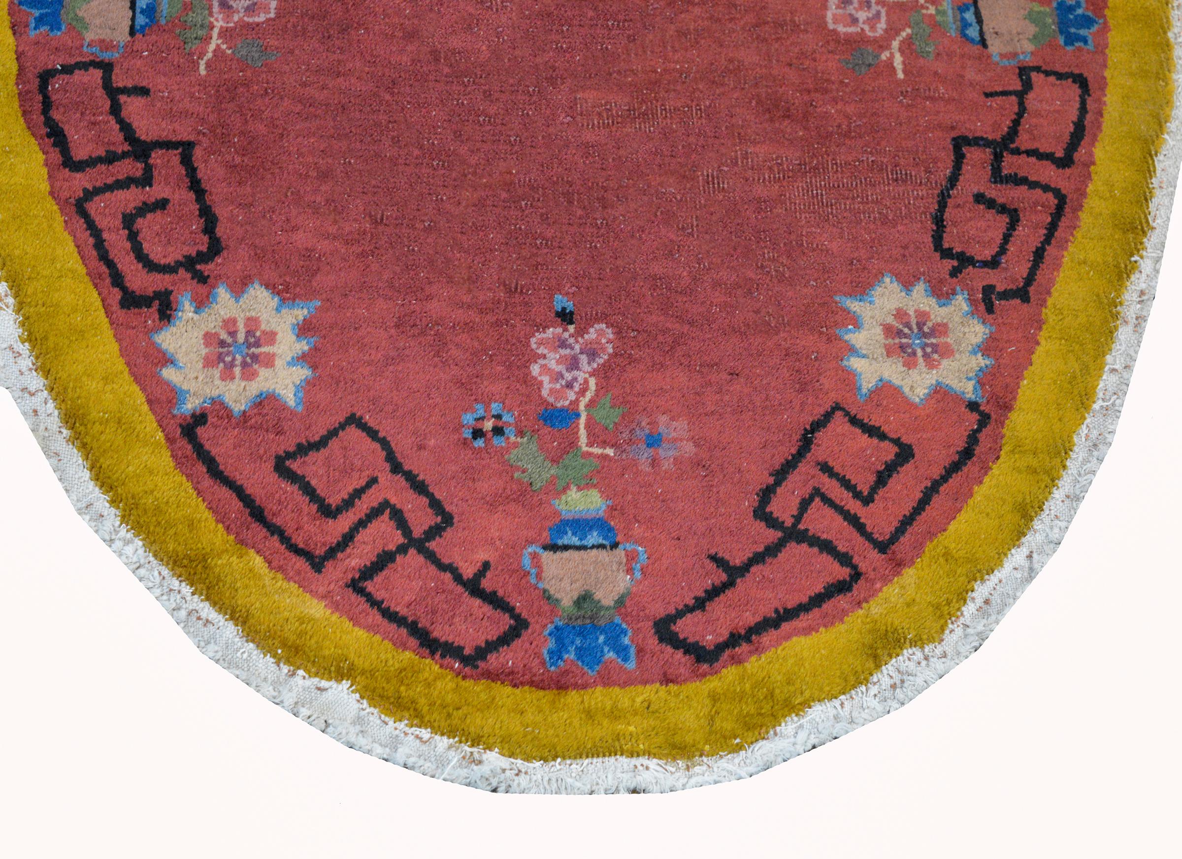 Unusual Early 20th Century Chinese Art Deco Rug For Sale 1