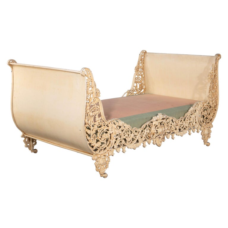 Unusual Early 20th Century French Cast Iron Bed For Sale at 1stdibs