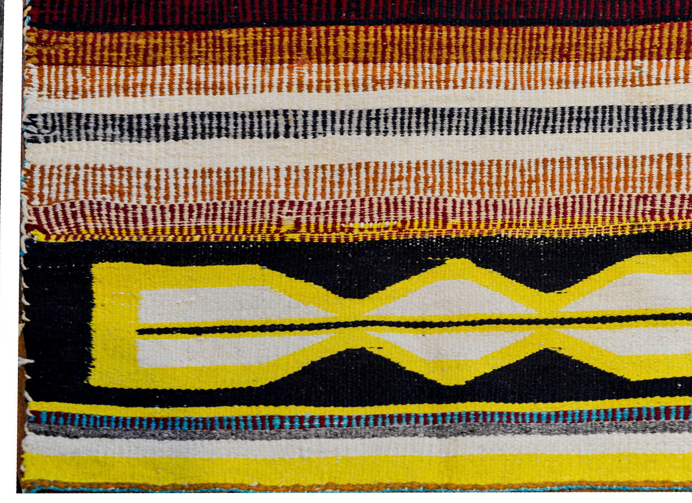Vegetable Dyed Unusual 20th Century Navajo Rug