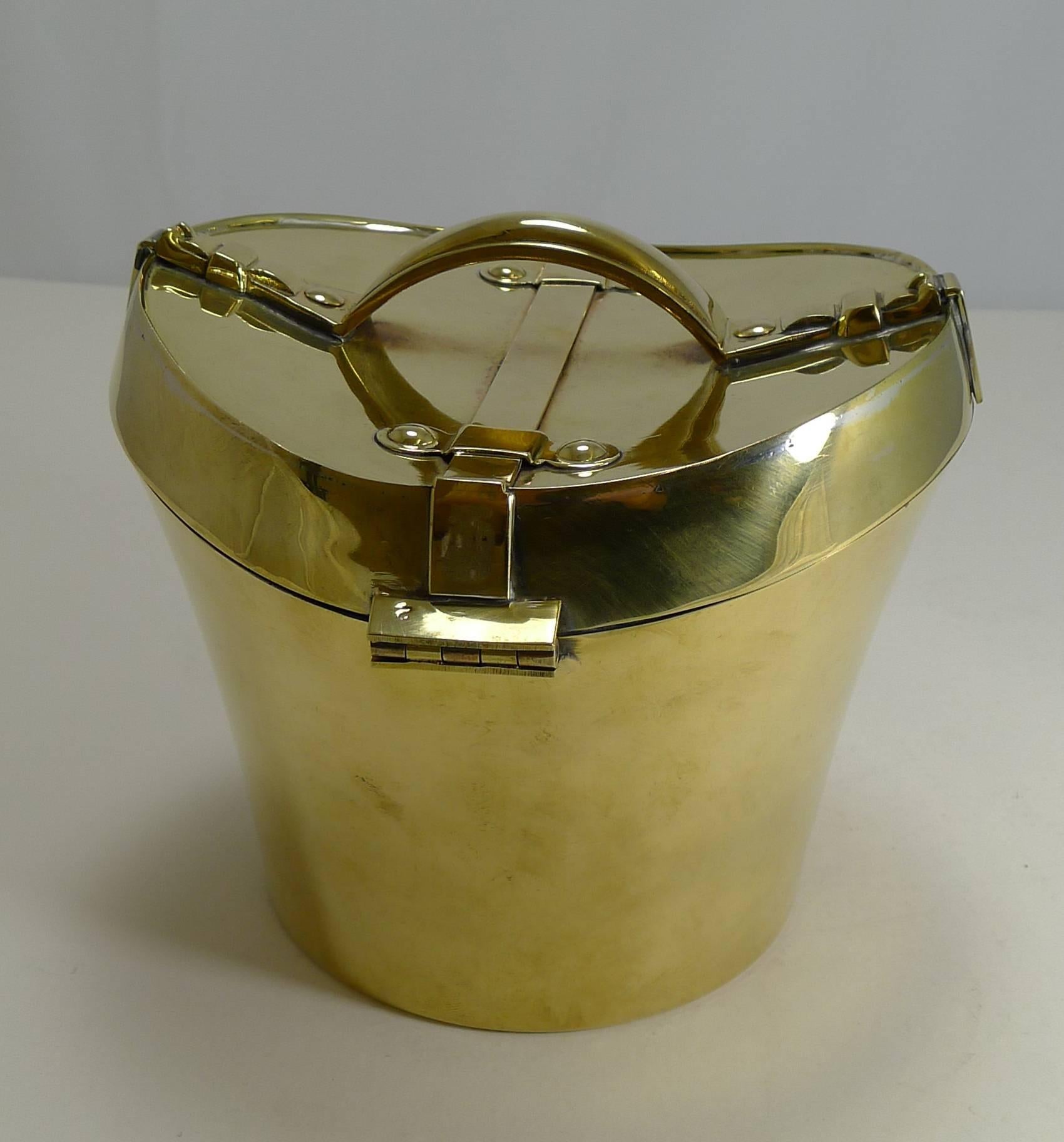 Brass Unusual Early 20th Century Novelty Biscuit Box, circa 1920, Hat Box For Sale