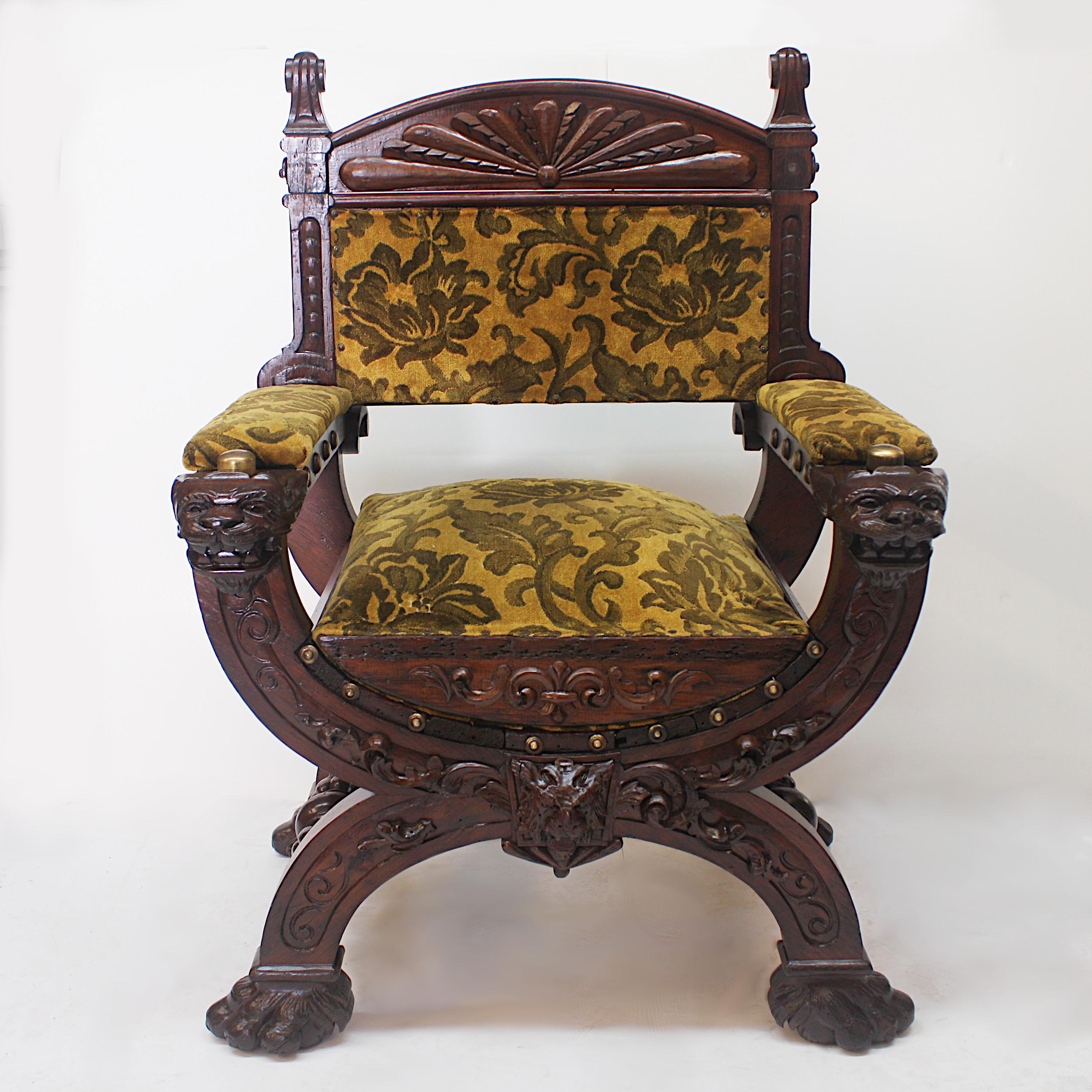 Carved Unusual Early 20th Century Photographer's Posing Chair with Ornate Carving For Sale