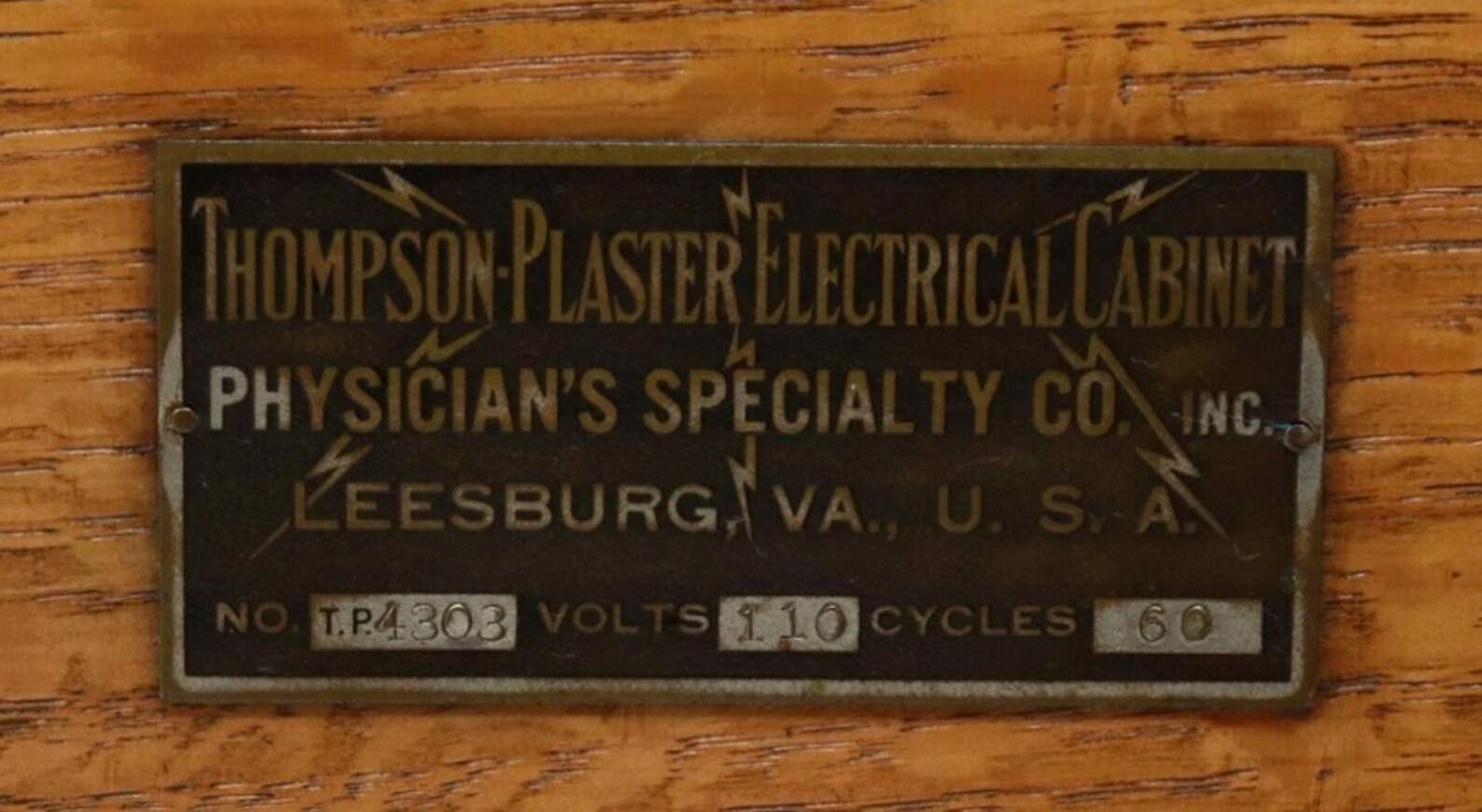 Glass Unusual Early American Quack Medicine Thompson-Plaster Electric Cabinet For Sale