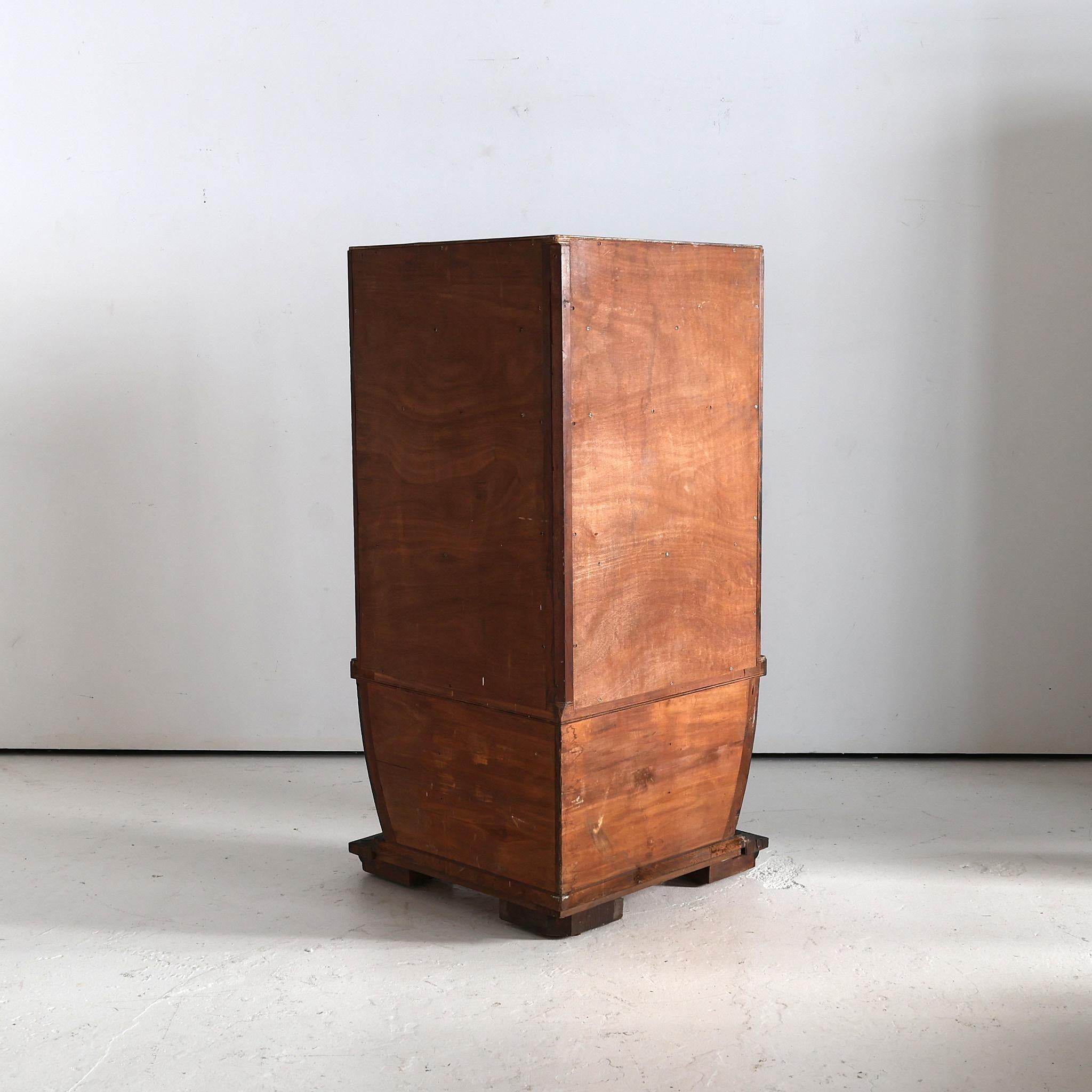 Unusual Ebonised Italian Gouged Deco/Modernist Corner Cupboard/Bar For Sale 2