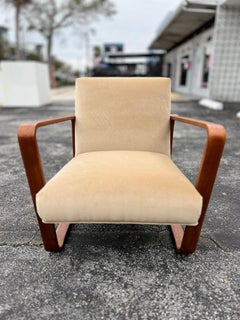 Unusual Edward Wormley For Dunbar Bentwood Arm Lounge Chair Ca '1950's