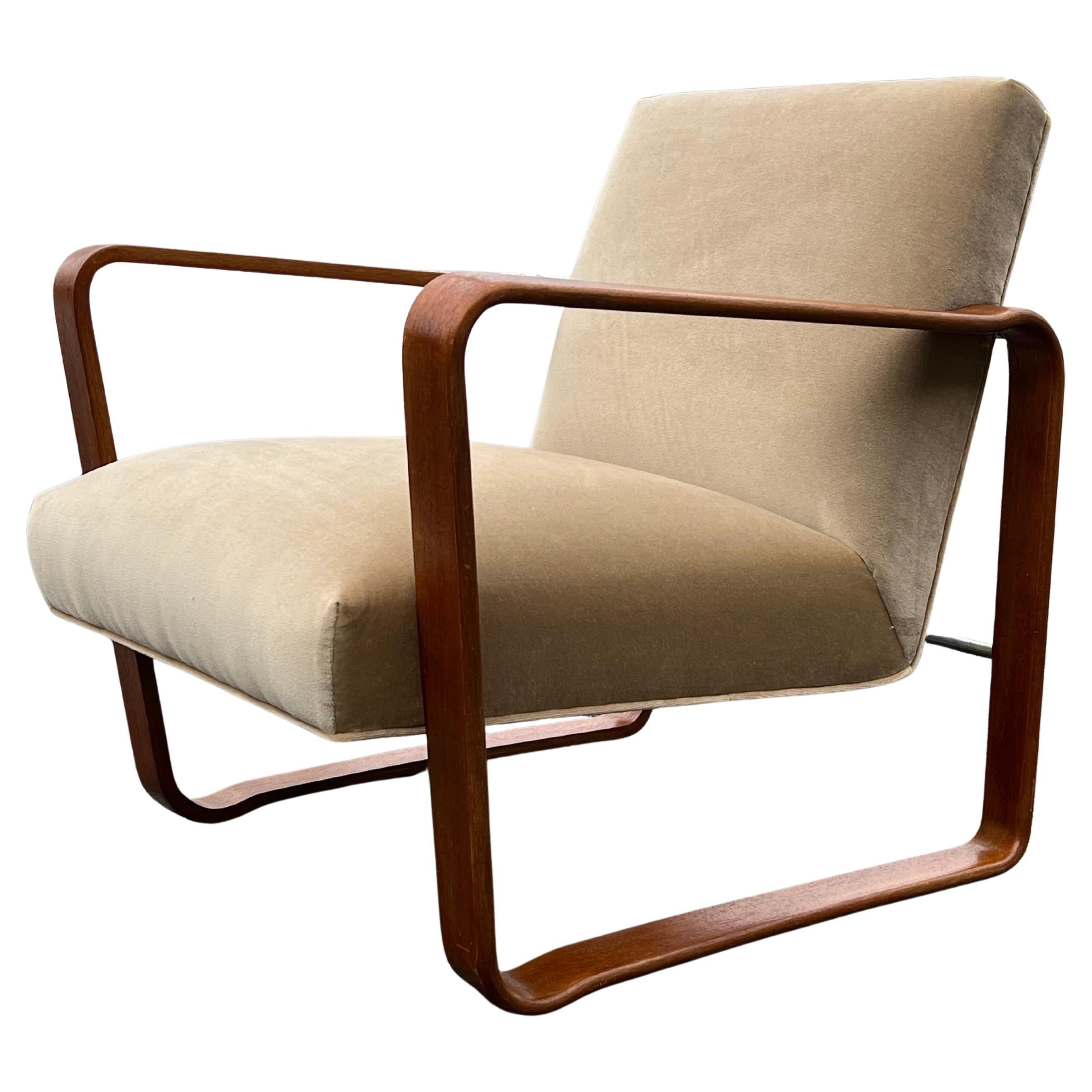 Unusual Edward Wormley For Dunbar Bentwood Arm Lounge Chair Ca '1950's
