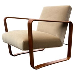Unusual Edward Wormley For Dunbar Bentwood Arm Lounge Chair Ca '1950's