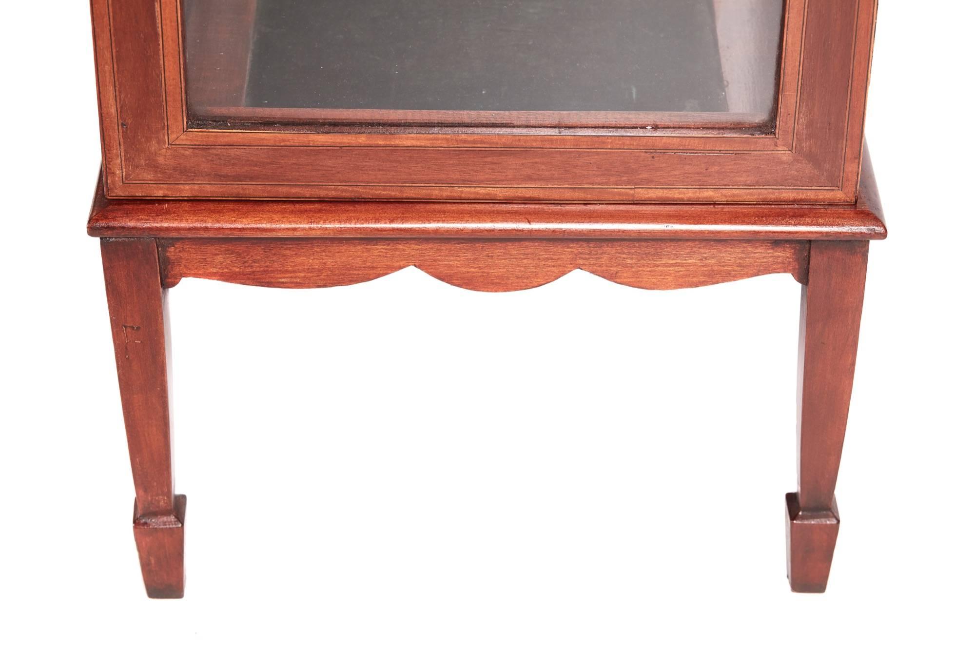 20th Century Unusual Edwardian Inlaid Freestanding Display Cabinet