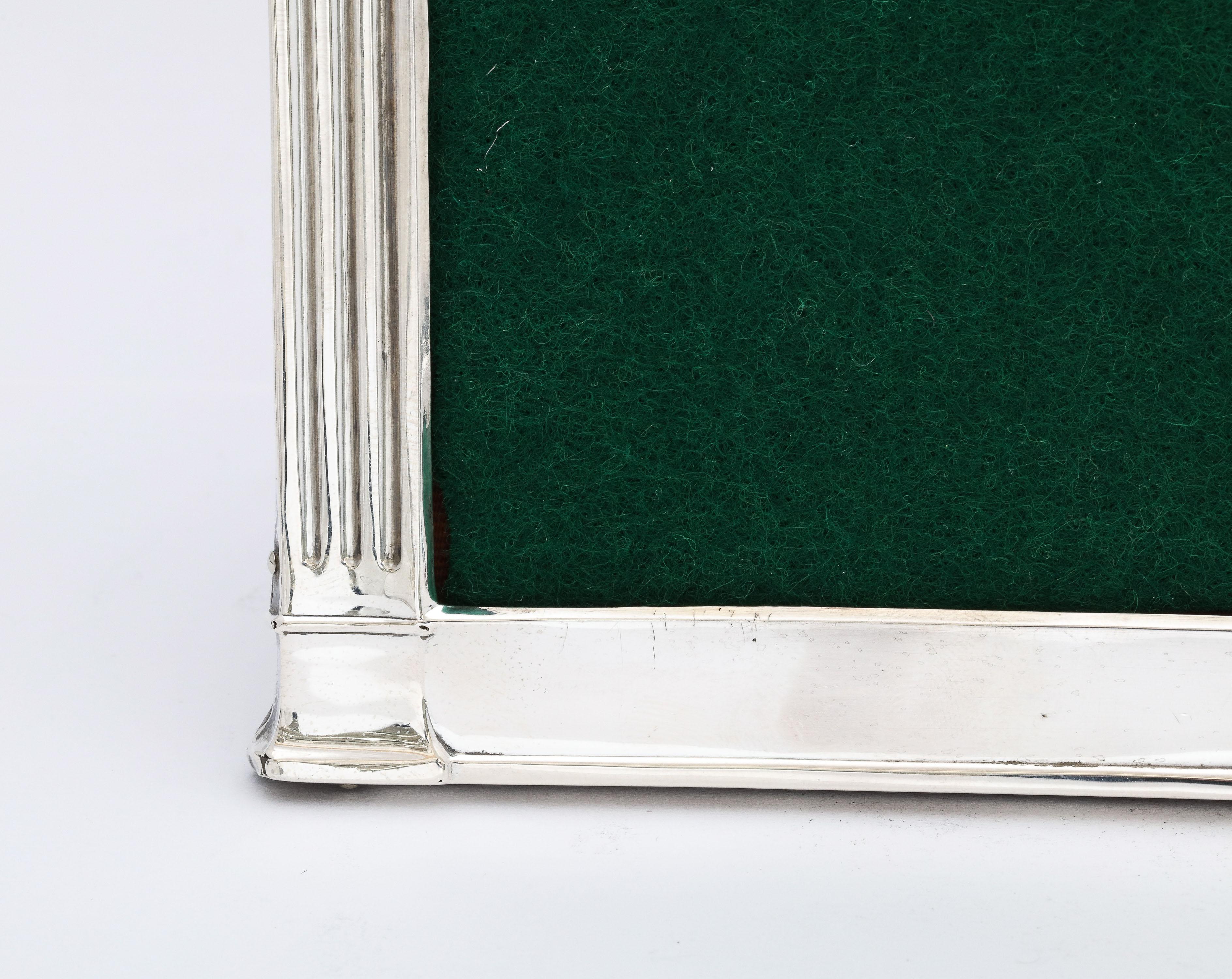  Unusual Edwardian Neoclassical Style Sterling Silver Wood-Backed Picture Frame In Good Condition For Sale In New York, NY