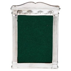 Antique  Unusual Edwardian Neoclassical Style Sterling Silver Wood-Backed Picture Frame