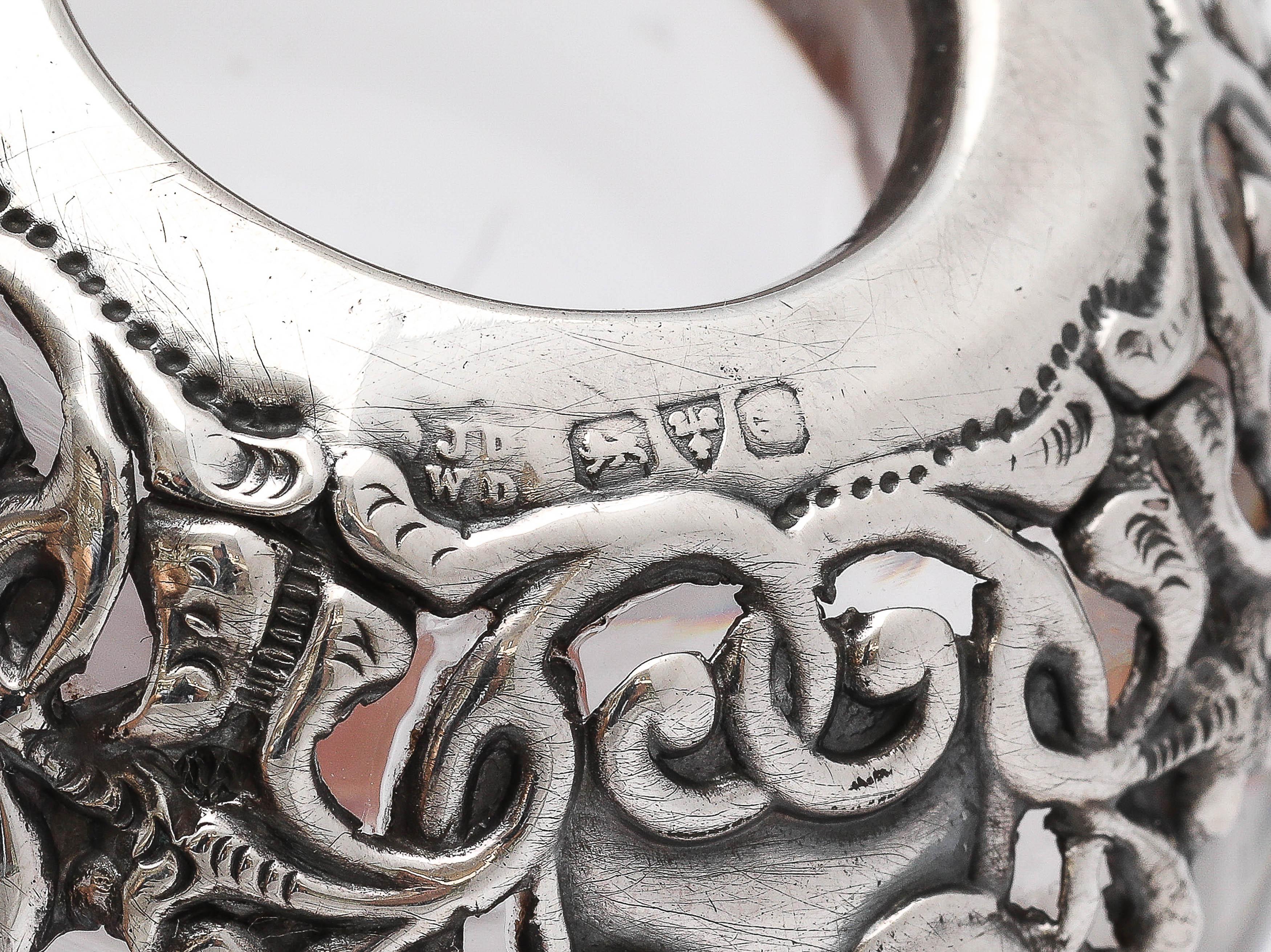 Unusual Edwardian Period Sterling Silver-Mounted Threaded Crystal Match Striker For Sale 8