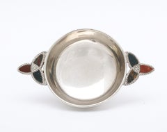 Unusual Edwardian Sterling Silver and Scottish Agate Quaich