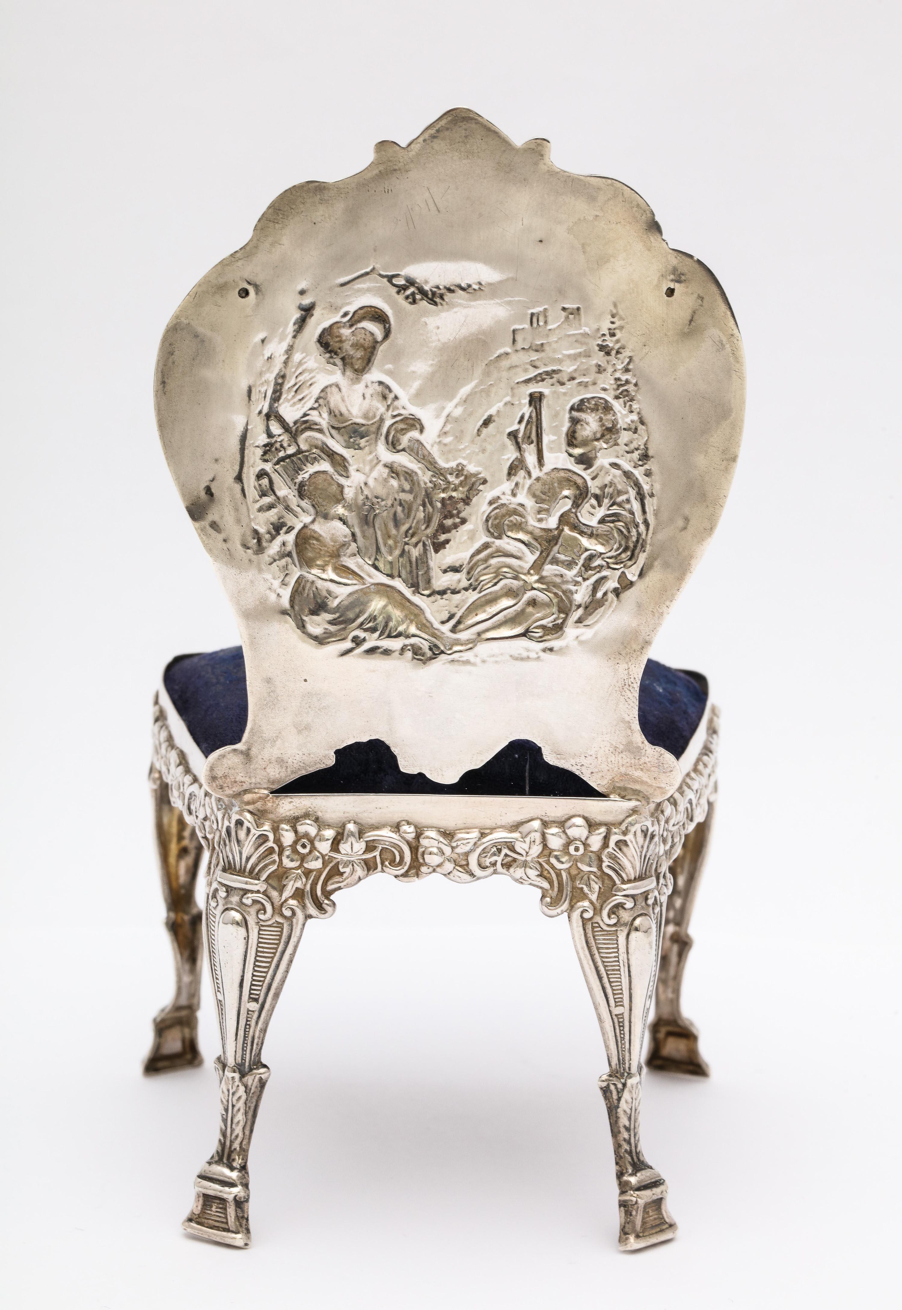 Unusual Edwardian Sterling Silver Chair-Form Pin Cushion by William Comyns 2