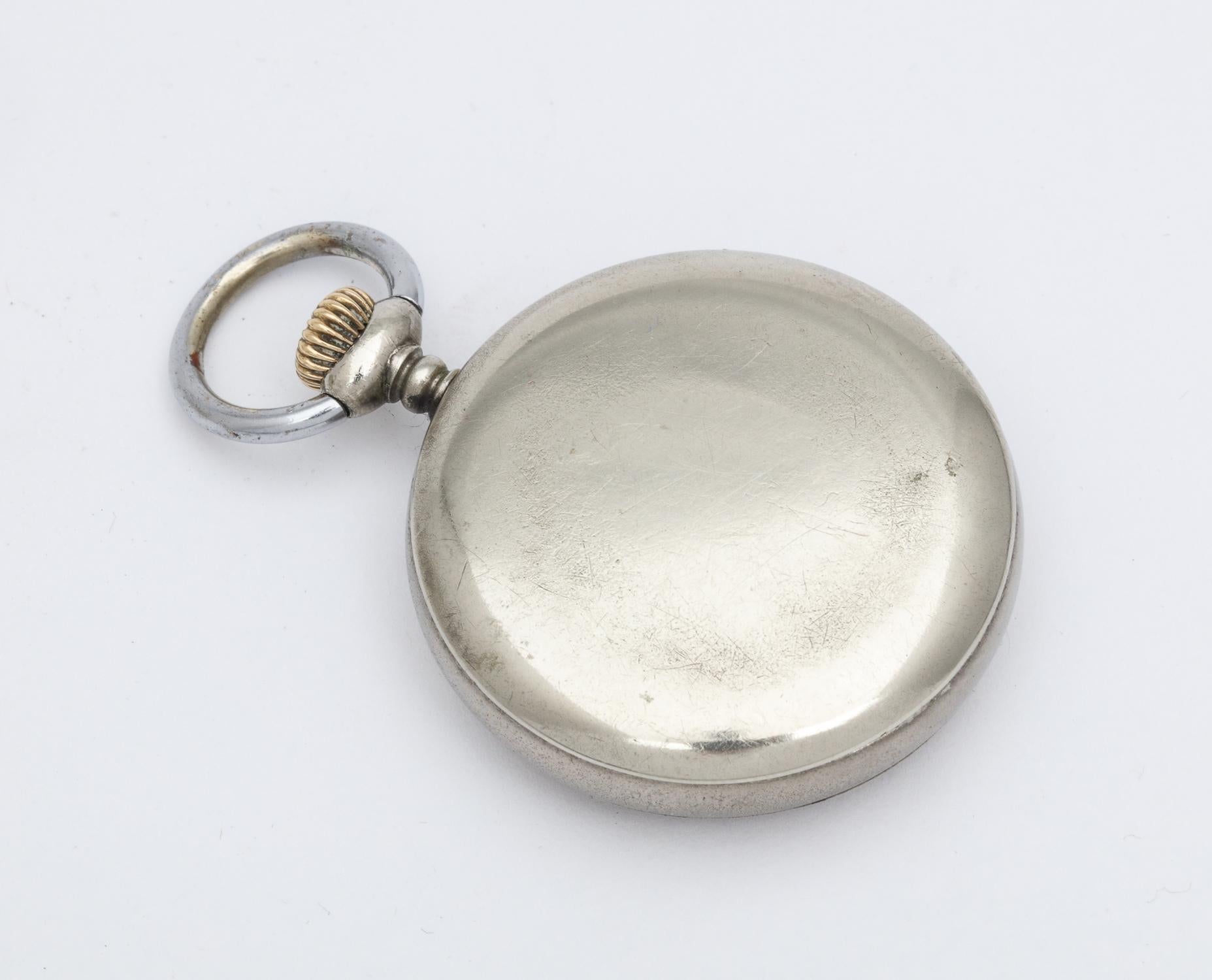 Unusual Edwardian Sterling Silver-Mounted Crystal Inkwell or Pocket ...