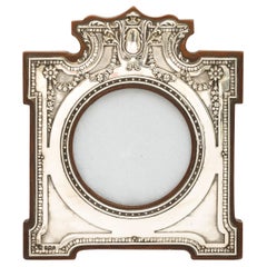 Unusual Edwardian Sterling Silver Picture Frame with Wood Back