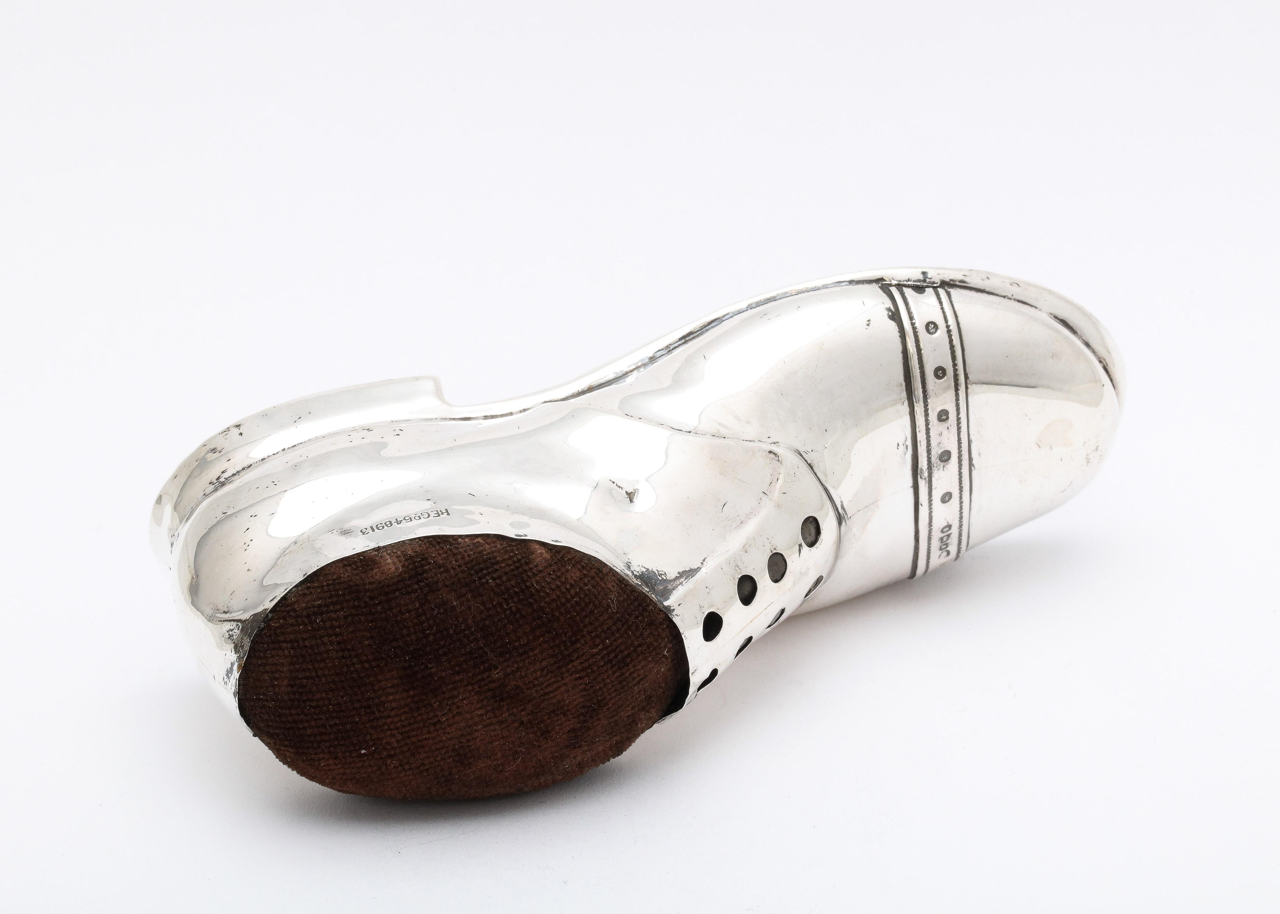 Unusual Edwardian Sterling Silver Shoe-Form Pincushion 6