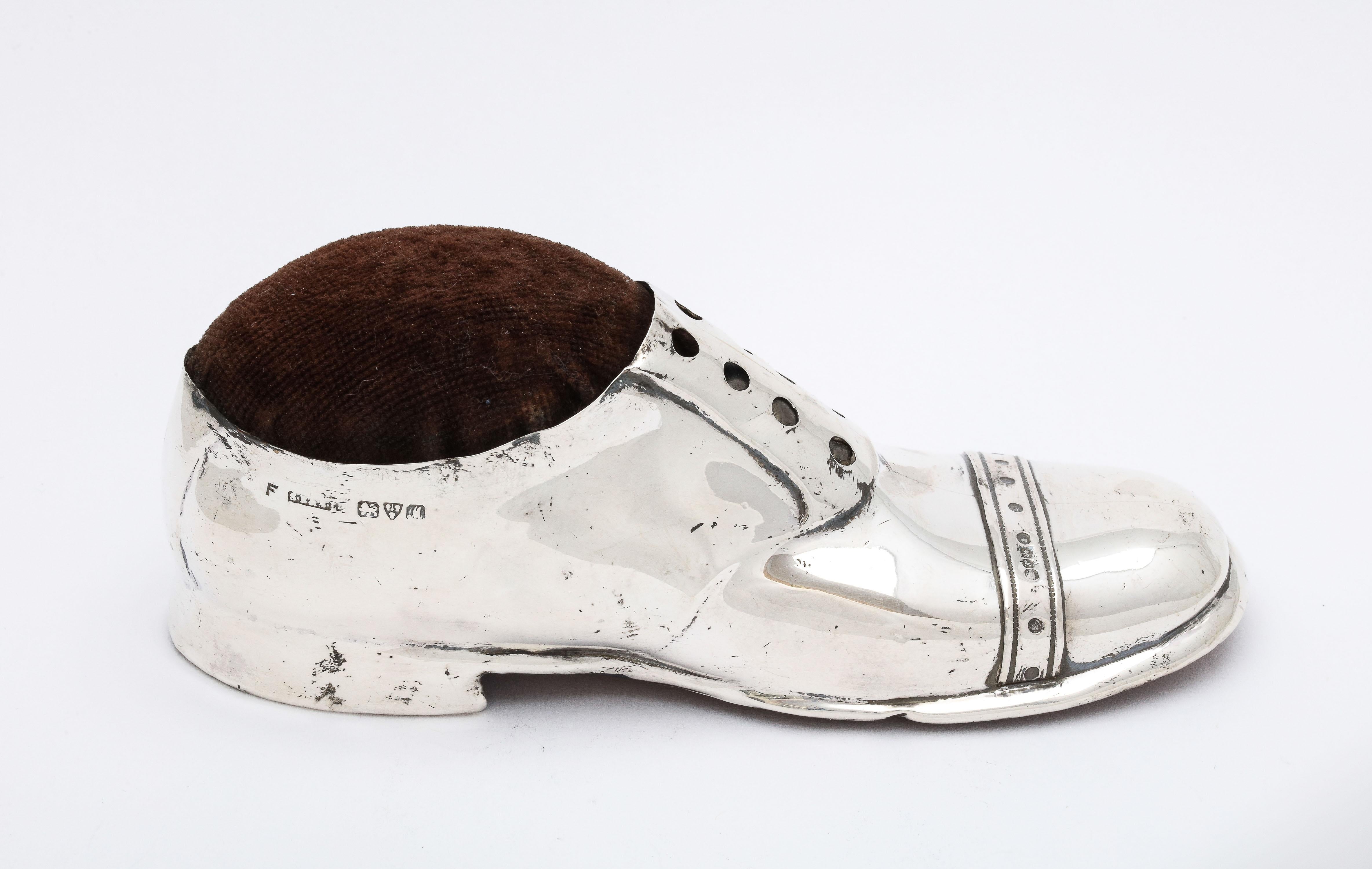 Unusual Edwardian Sterling Silver Shoe-Form Pincushion 2