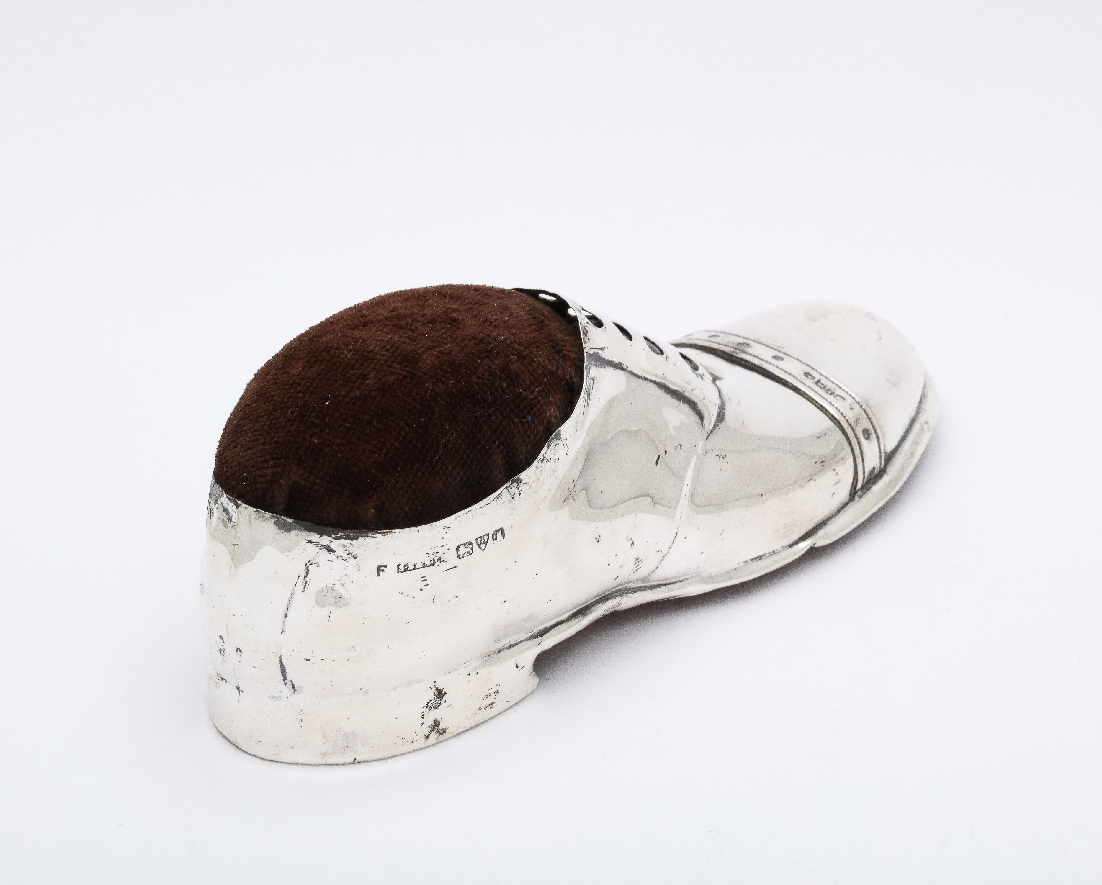 Unusual Edwardian Sterling Silver Shoe-Form Pincushion 4